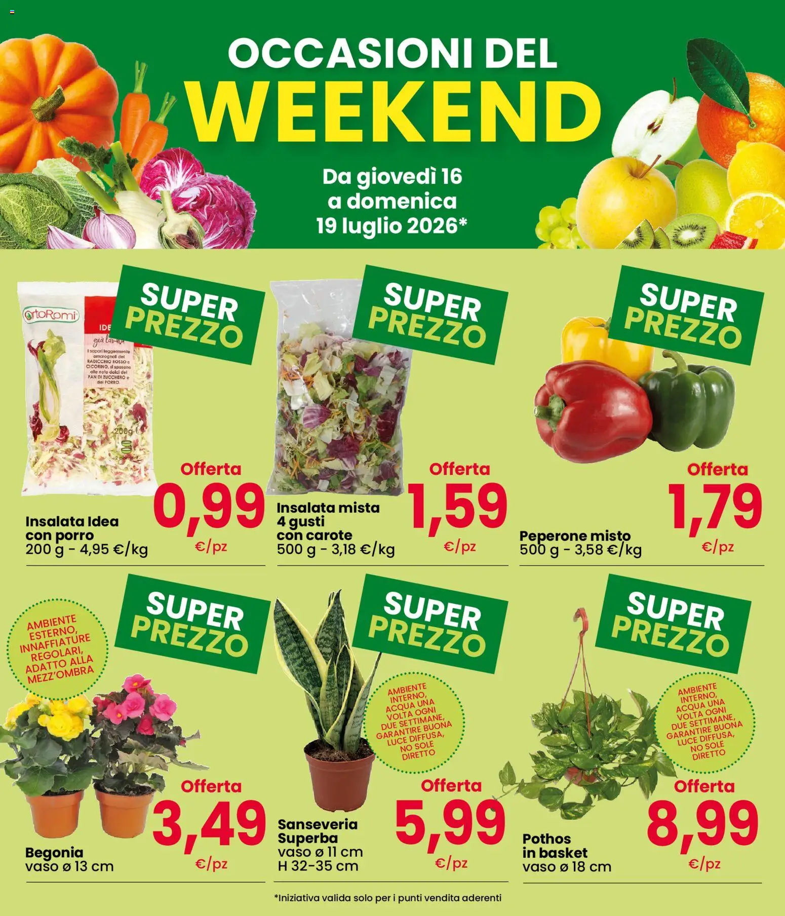 Volantino Eurospar del 16/07/2026 | Pagina: 3 | Prodotti: Insalata, Acqua, Carote, Vaso