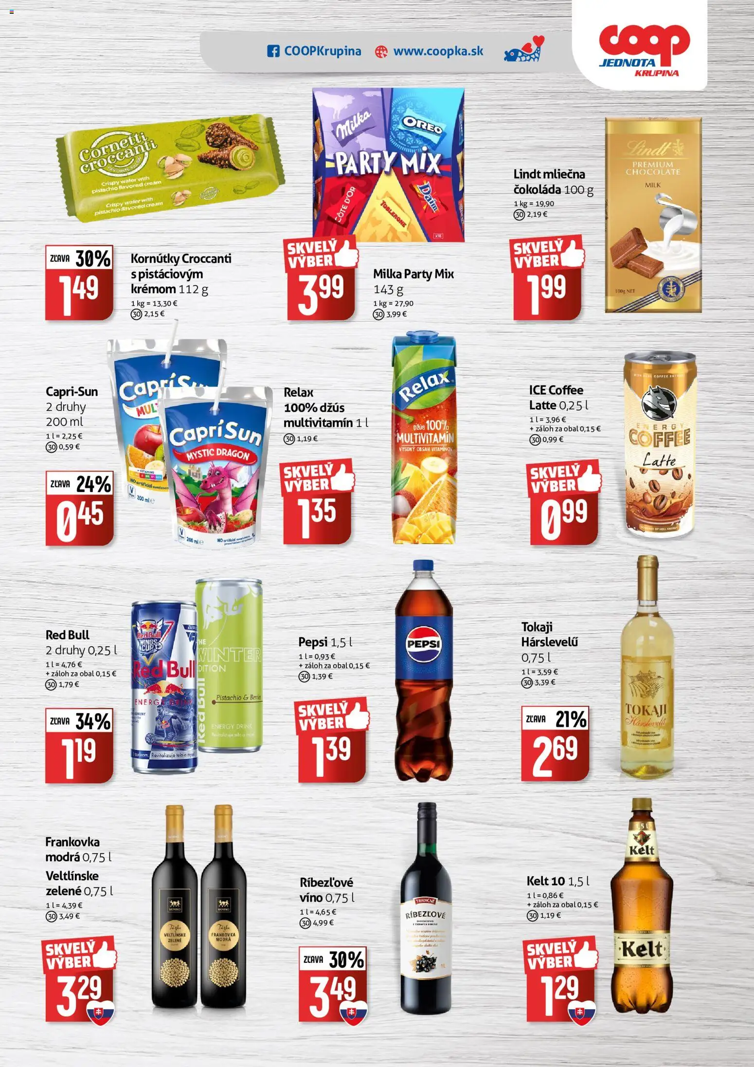 Nové COOP Jednota akcie – leták je platný od 14.10.2026 | Strana: 7 | Produkty: Multivitamín, Džús, Kelt, Pepsi