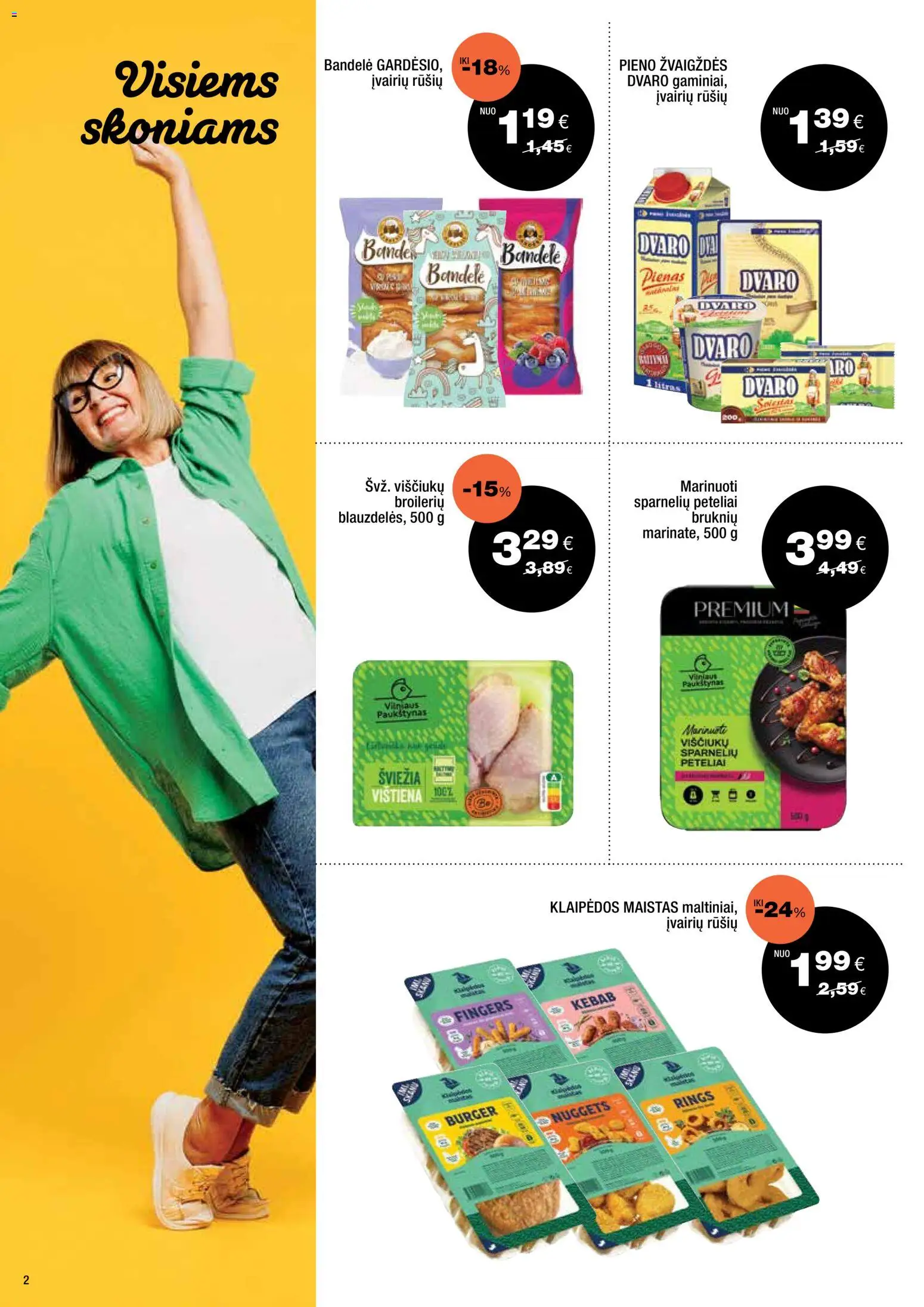 Express market akcijos nuo 2026.10.04 | Puslapis: 2 | Prekių: Bandelė, Pienas, Viščiukų, Vištiena