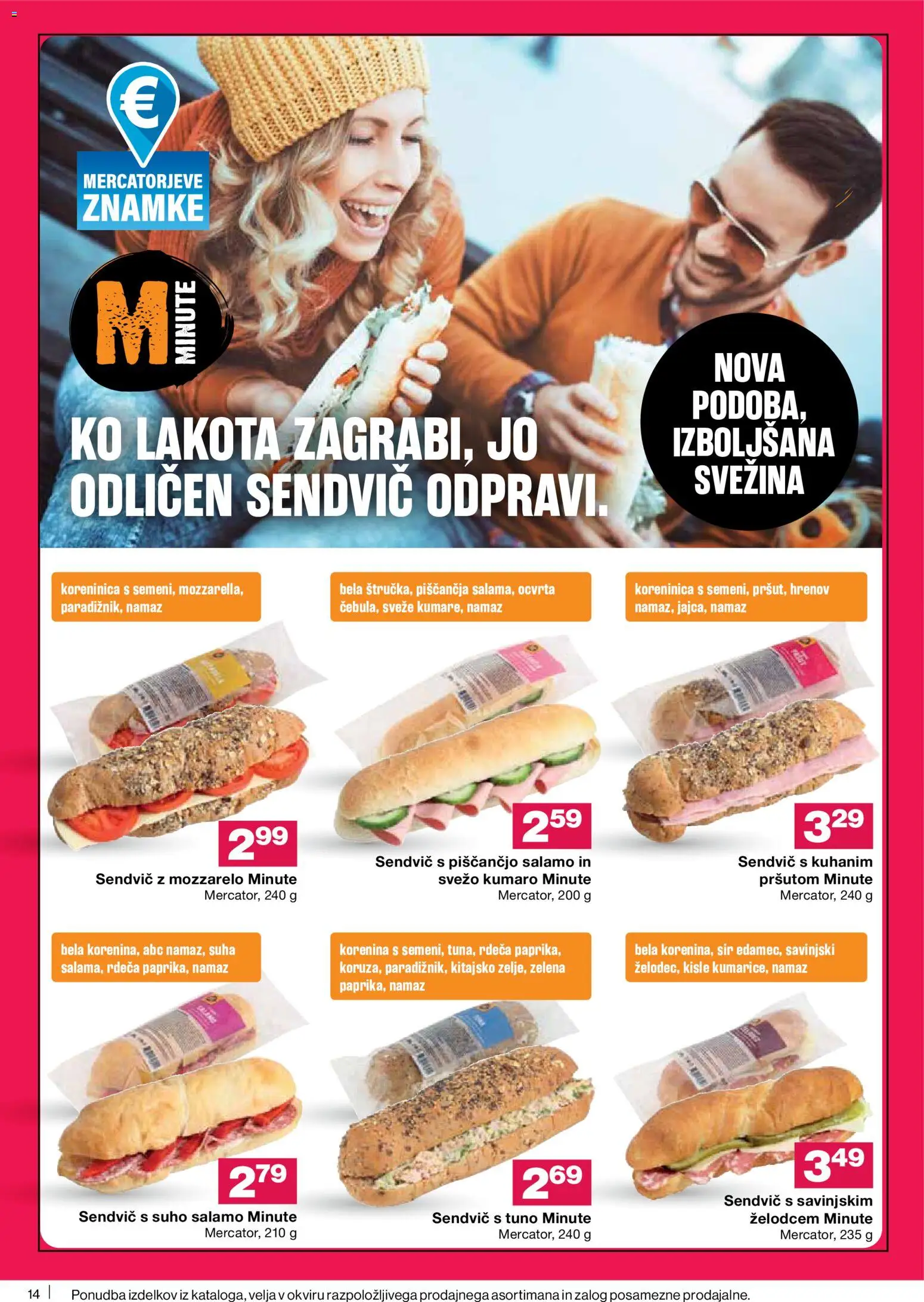 Novi Mercator katalog ponudbe – veljaven od 07.05.2026 | Stran: 14 | Izdelki: Namaz, Sir, Zelena