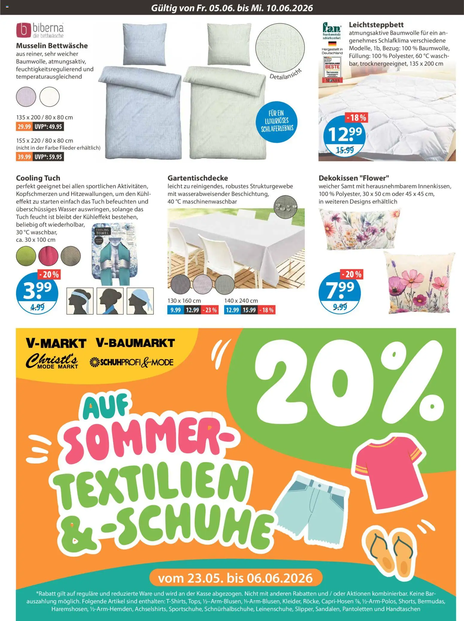 V-Markt Schwaben / Oberbayern – gültig ab 05.06.2026 | Seite: 19 | Produkte: Bettwäsche, Wasser