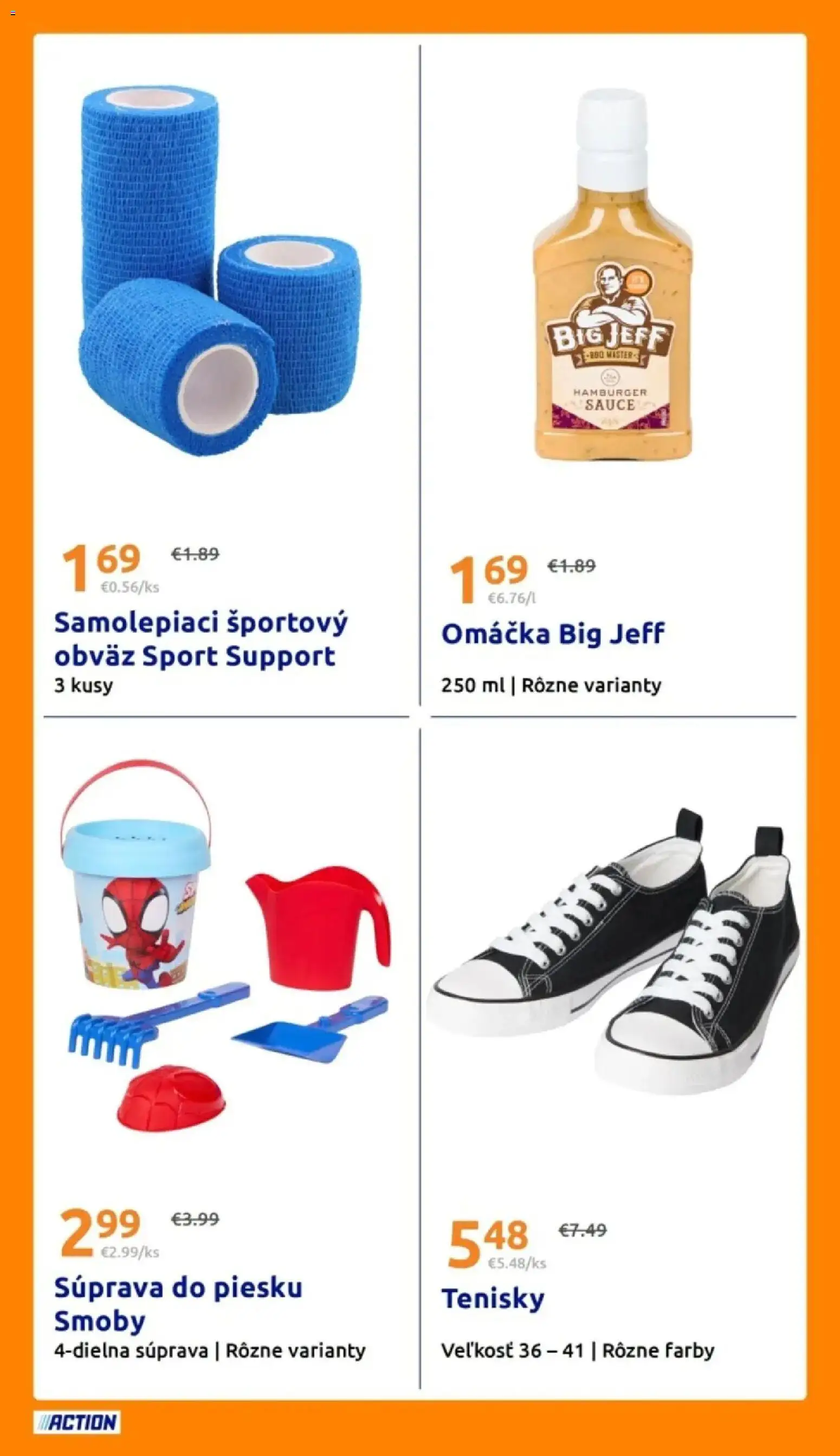 Nové Action akcie – leták je platný od 10.06.2026 | Strana: 23 | Produkty: Tenisky, Omáčka