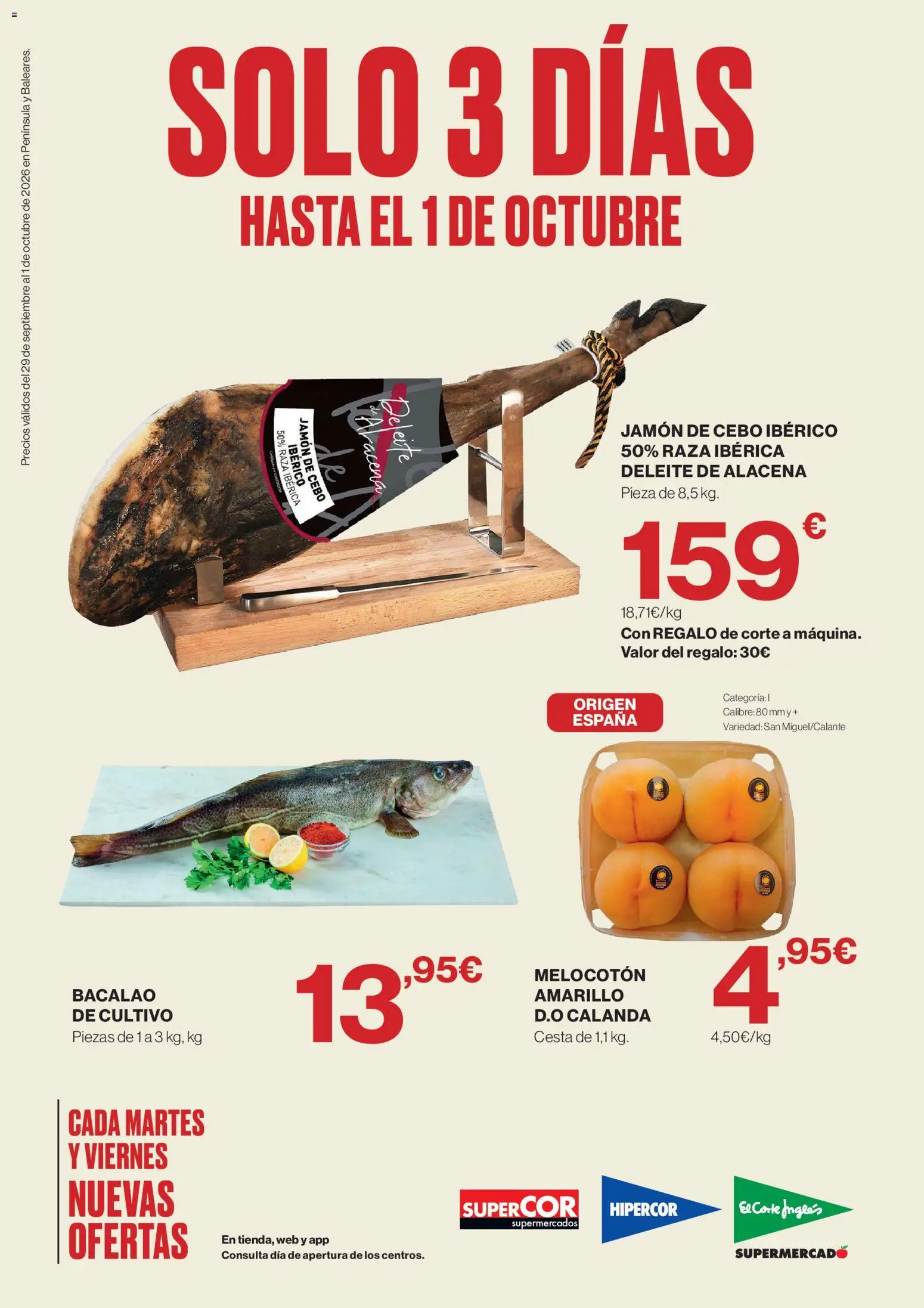 Supercor Península y Baleares │ válido desde el 29/09/2026 | Página: 1 | Productos: Jamón, Cesta