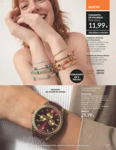 Vista previa Catálogo AVON campaña 8 válido desde el 01/08/2026 | Página: 127 | Productos: Té, Reloj, Conjunto de pulseras, Caja