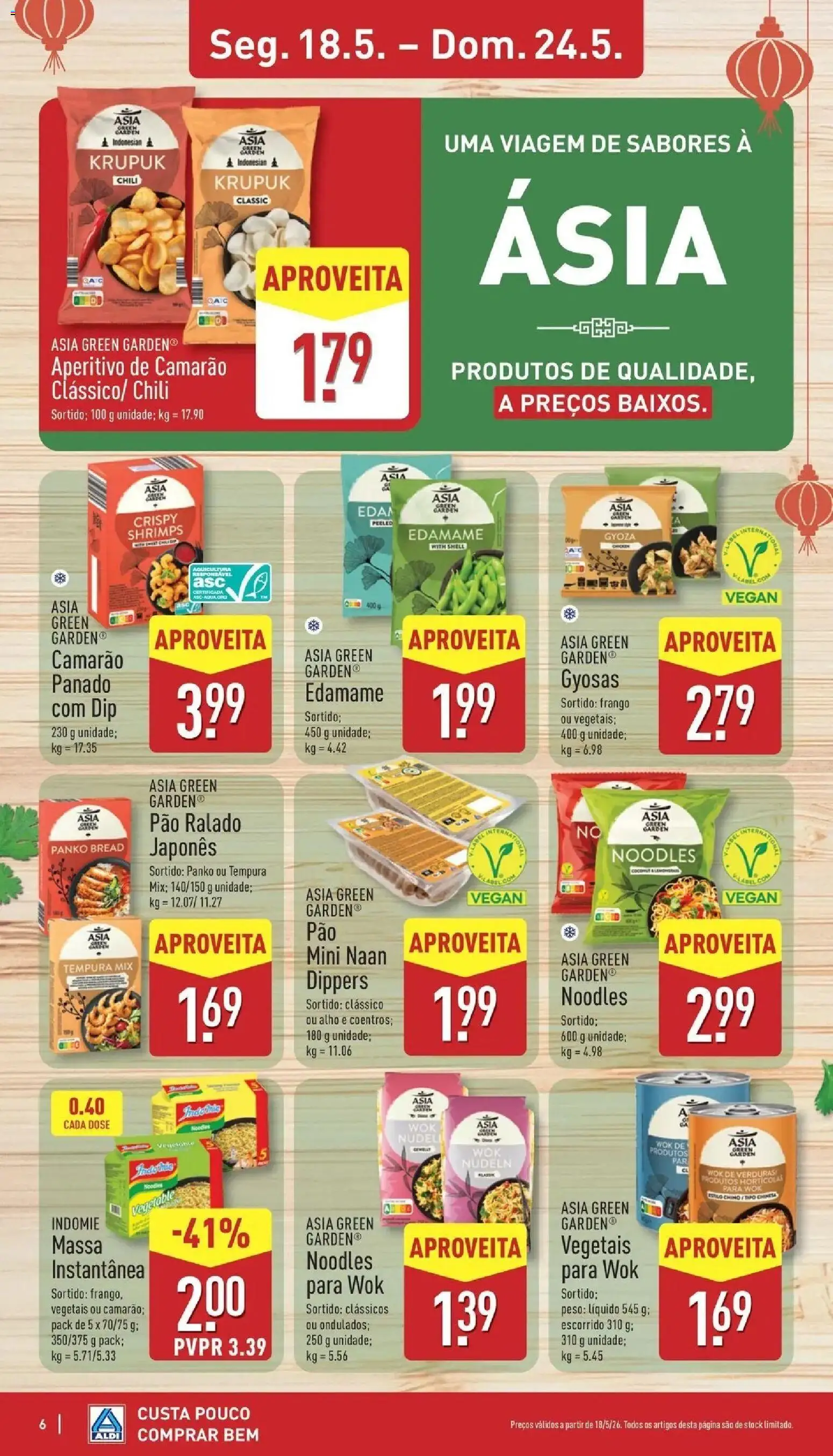 Aldi Folheto Caldas da Rainha │ válido de 18.05.2026 | Página: 6 | Produtos: Frango, Edamame, Pão, Massa