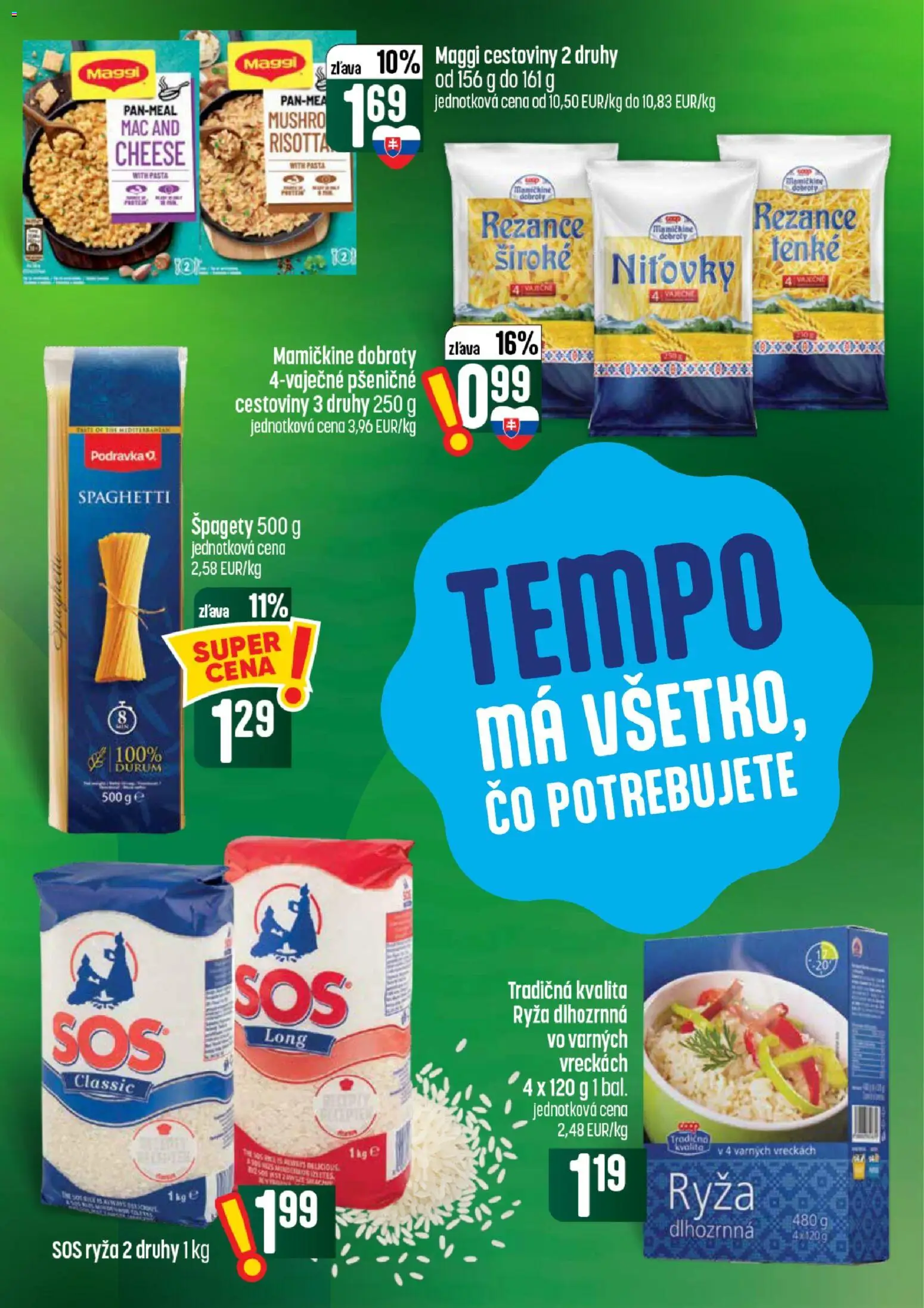 Nové COOP Jednota akcie – leták je platný od 30.07.2026 | Strana: 33 | Produkty: Ryža, Cestoviny, Rezance, Špagety