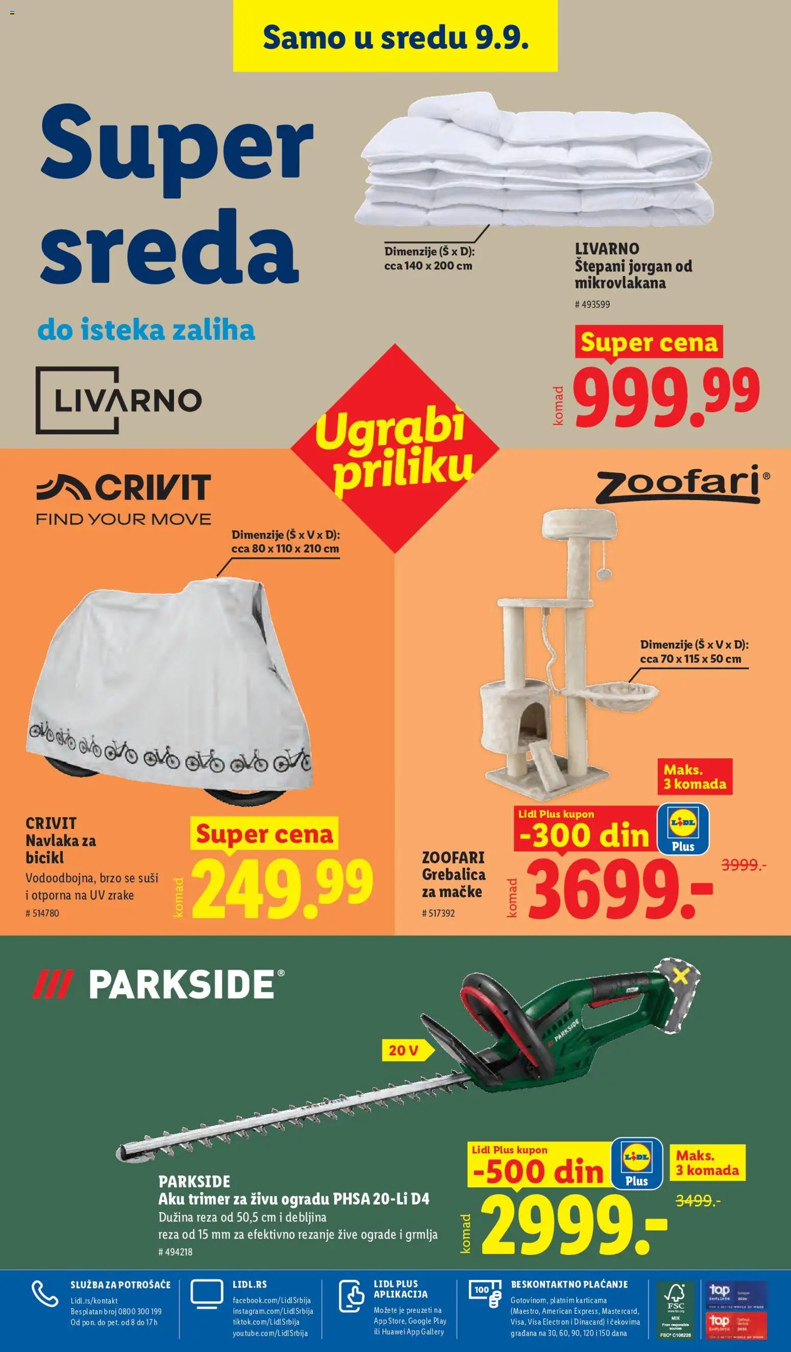 Lidl katalog - važi od 03.09.2026 | Strana: 116 | Proizvode: Parkside, Jorgan, Grebalica za mačke, Trimer