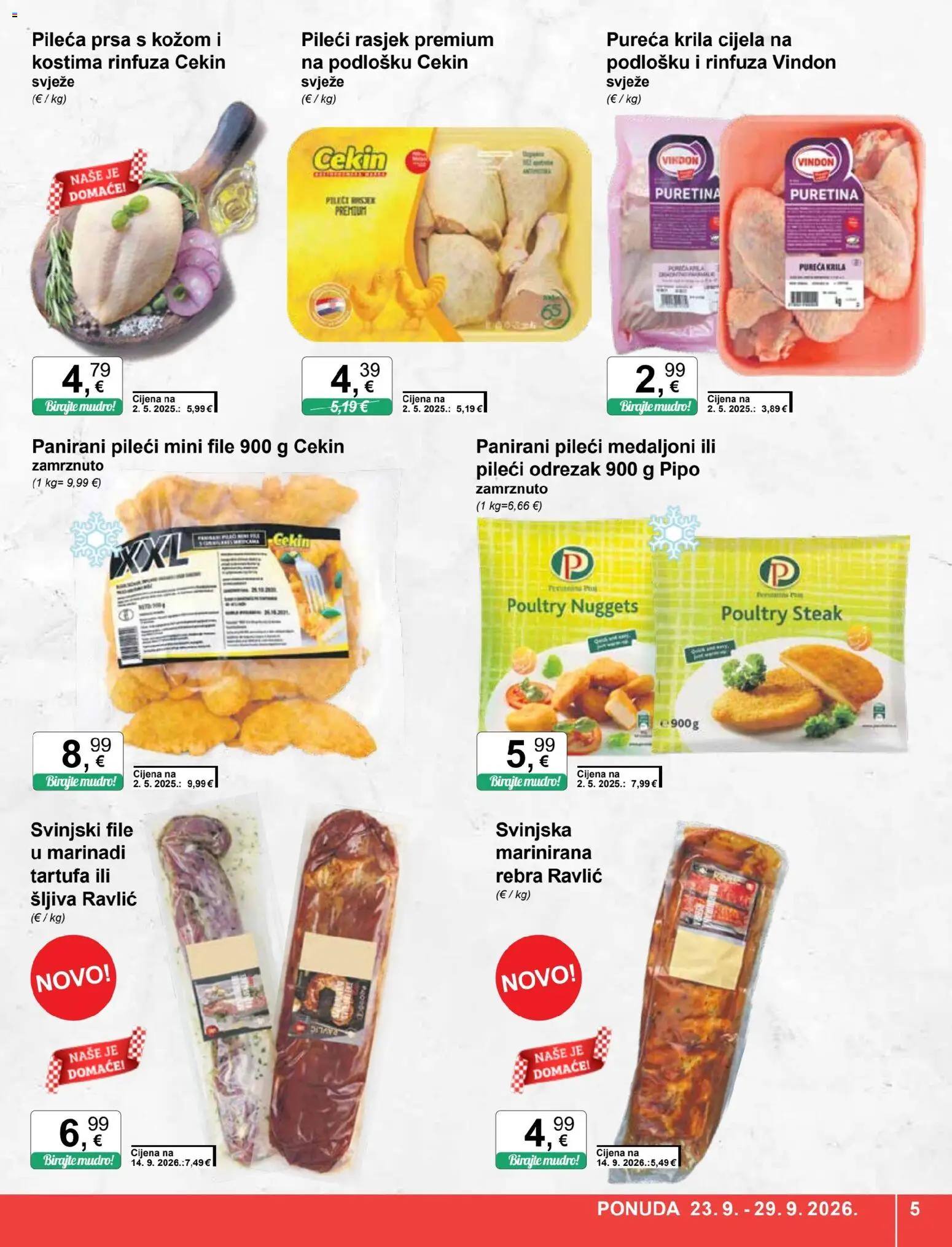 KTC katalog | vrijedi od 23.09.2026 | Stranica: 5 | Proizvodi: File, Kala, Odrezak, Pileća prsa