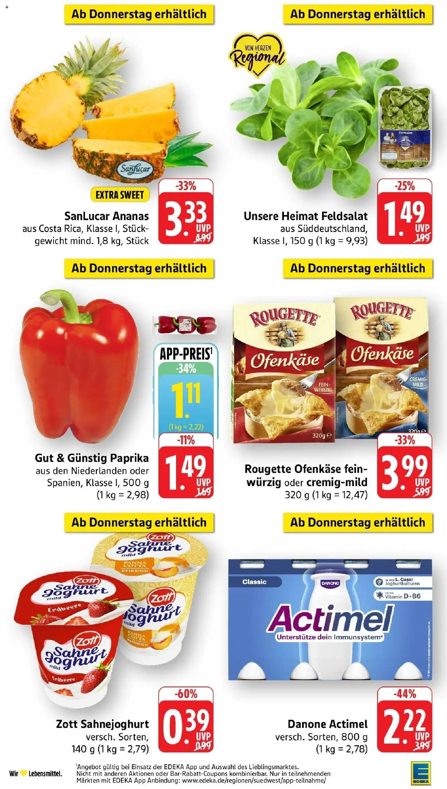 Edeka Prospekt Ludwigshafen (ab 26.10.2026) » Angebote Online | Seite: 46 | Produkte: Gewicht, Joghurt, Paprika, Pfirsich