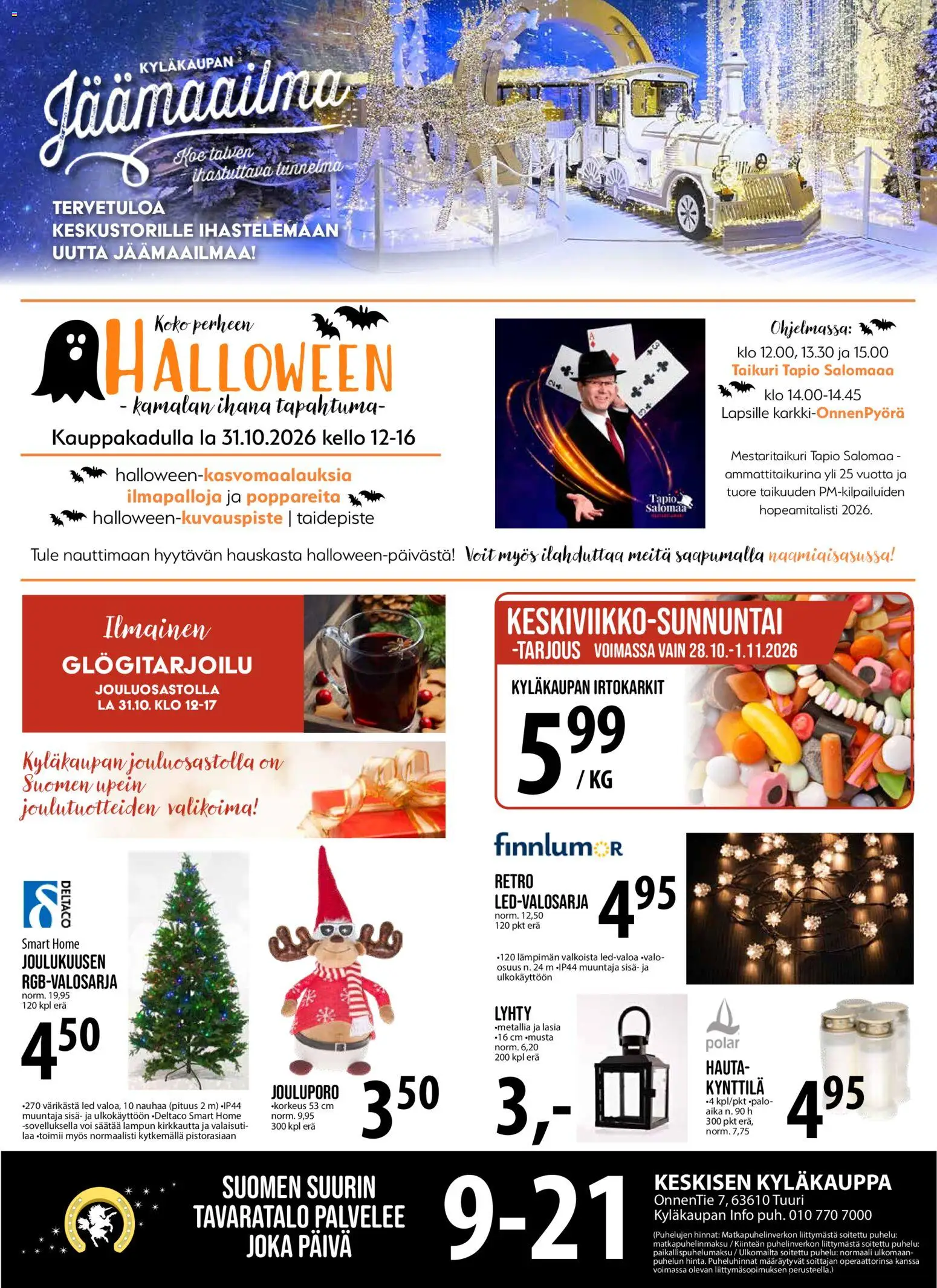 Tuuri tarjoukset – voimassa 28/10/2026 alkaen | Sivu: 1 | Tuotteet: Irtokarkit, Lyhty, Voi, Kello