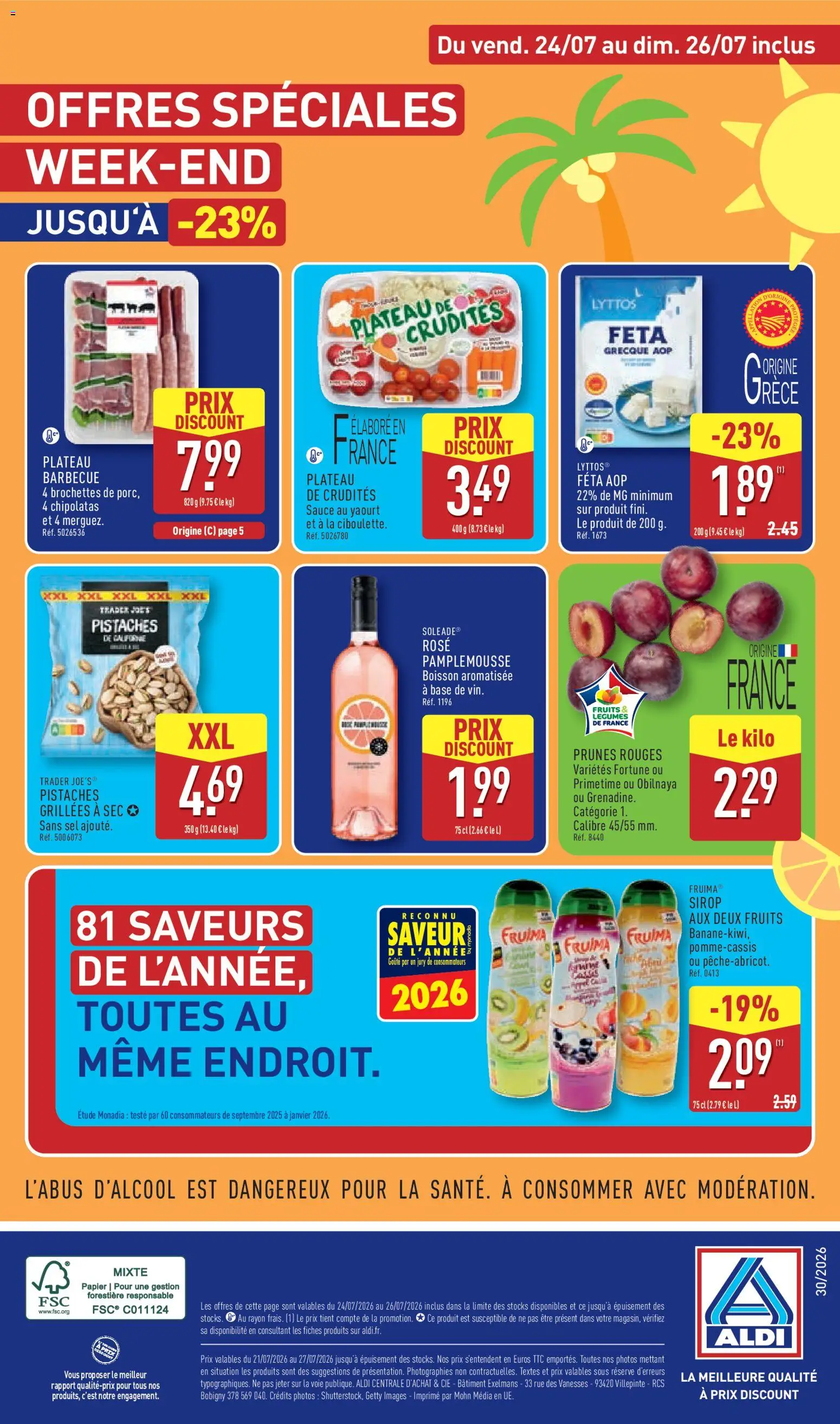 {H1} | Page: 44 | Produits: Sirop, Sel, Fruits, Chipolatas