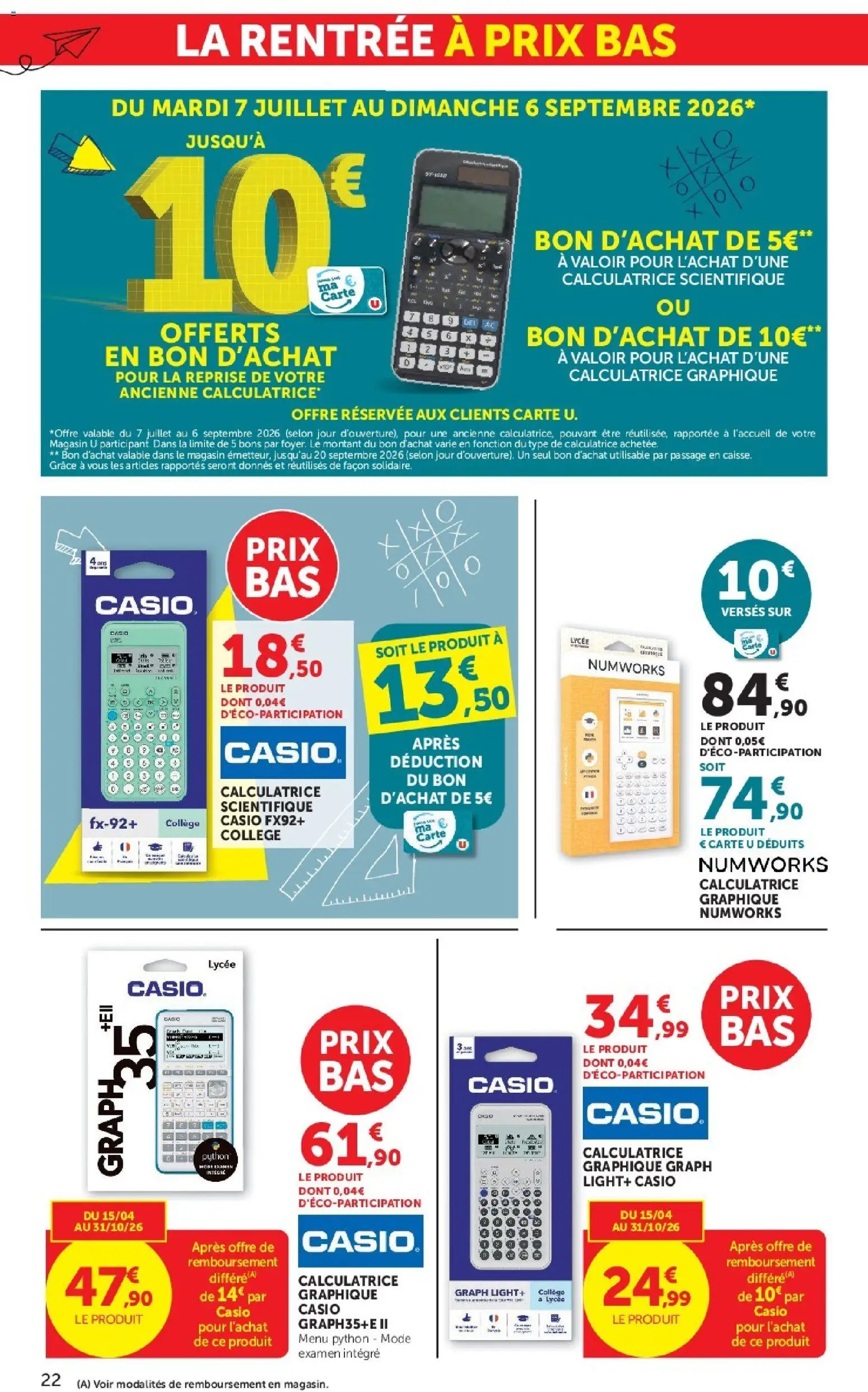 {H1} | Page: 22 | Produits: Calculatrice, Numworks calculatrice graphique