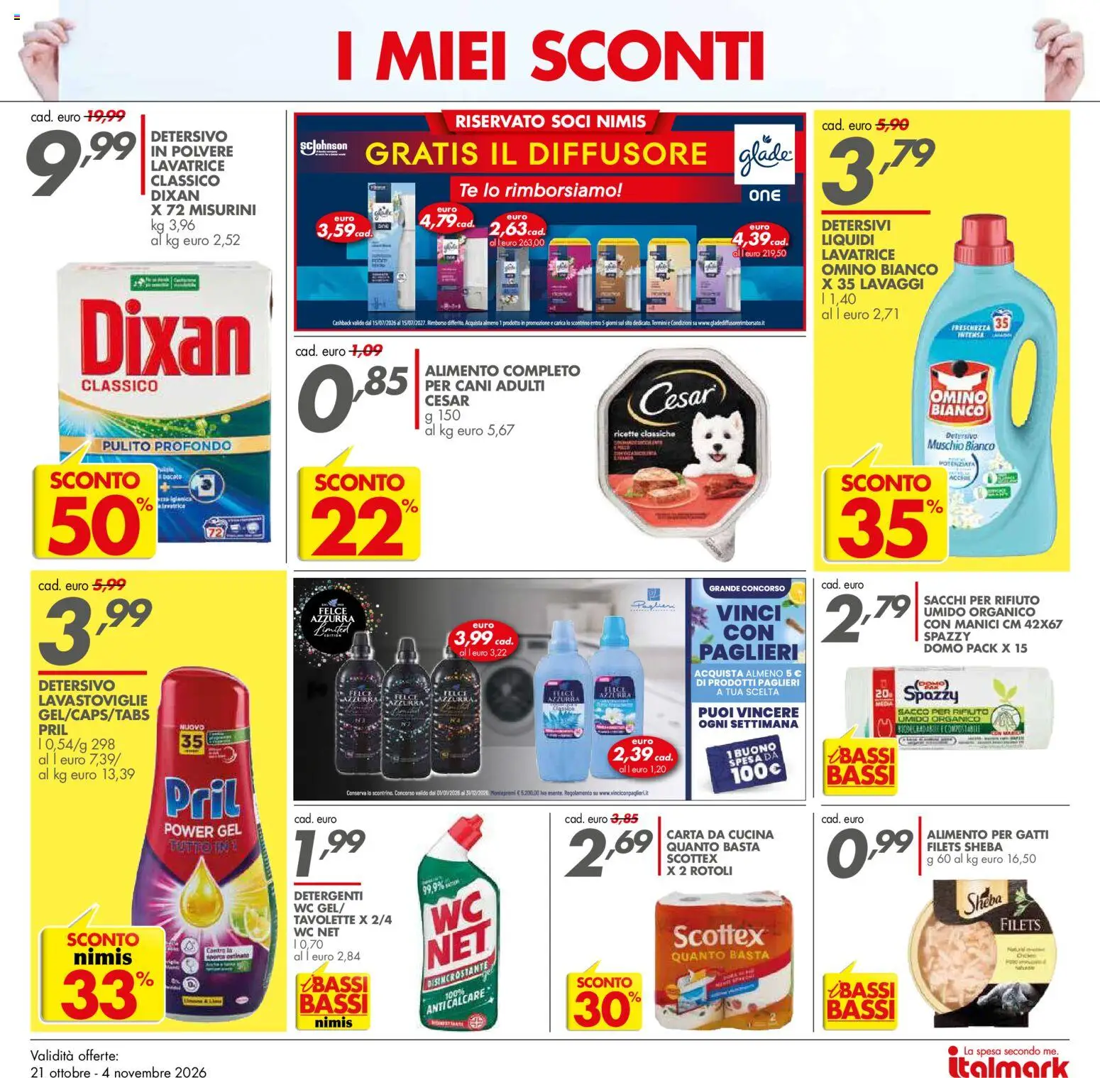Volantino Italmark del 21/10/2026 | Pagina: 19 | Prodotti: Tè, Anticalcare, Lavastoviglie, WC