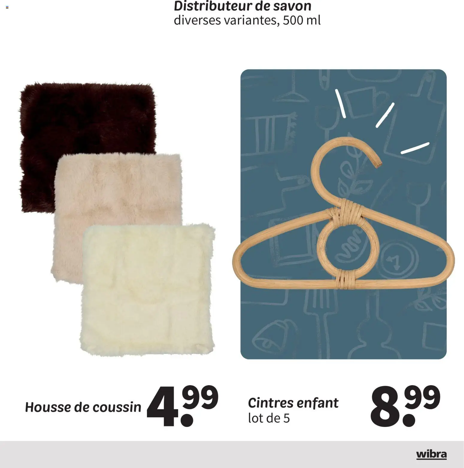 {H1} | Page: 3 | Produits: Savon, Cintres, Housse de coussin, Distributeur