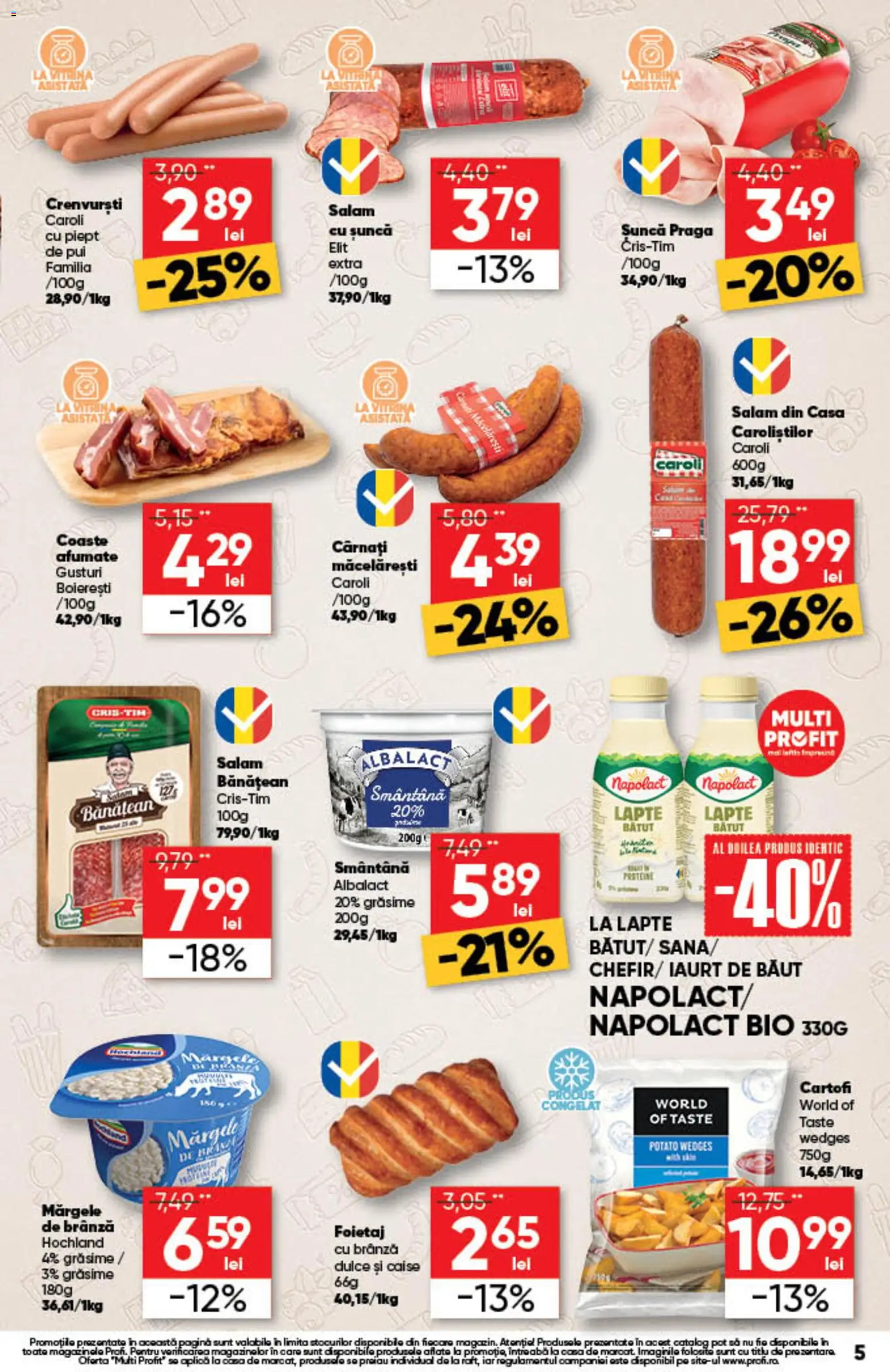 Noul catalog Profi – valabil de la 01.10.2026 | Pagină: 5 | Produse: Bio, Pat, Crenvurști, Cartofi