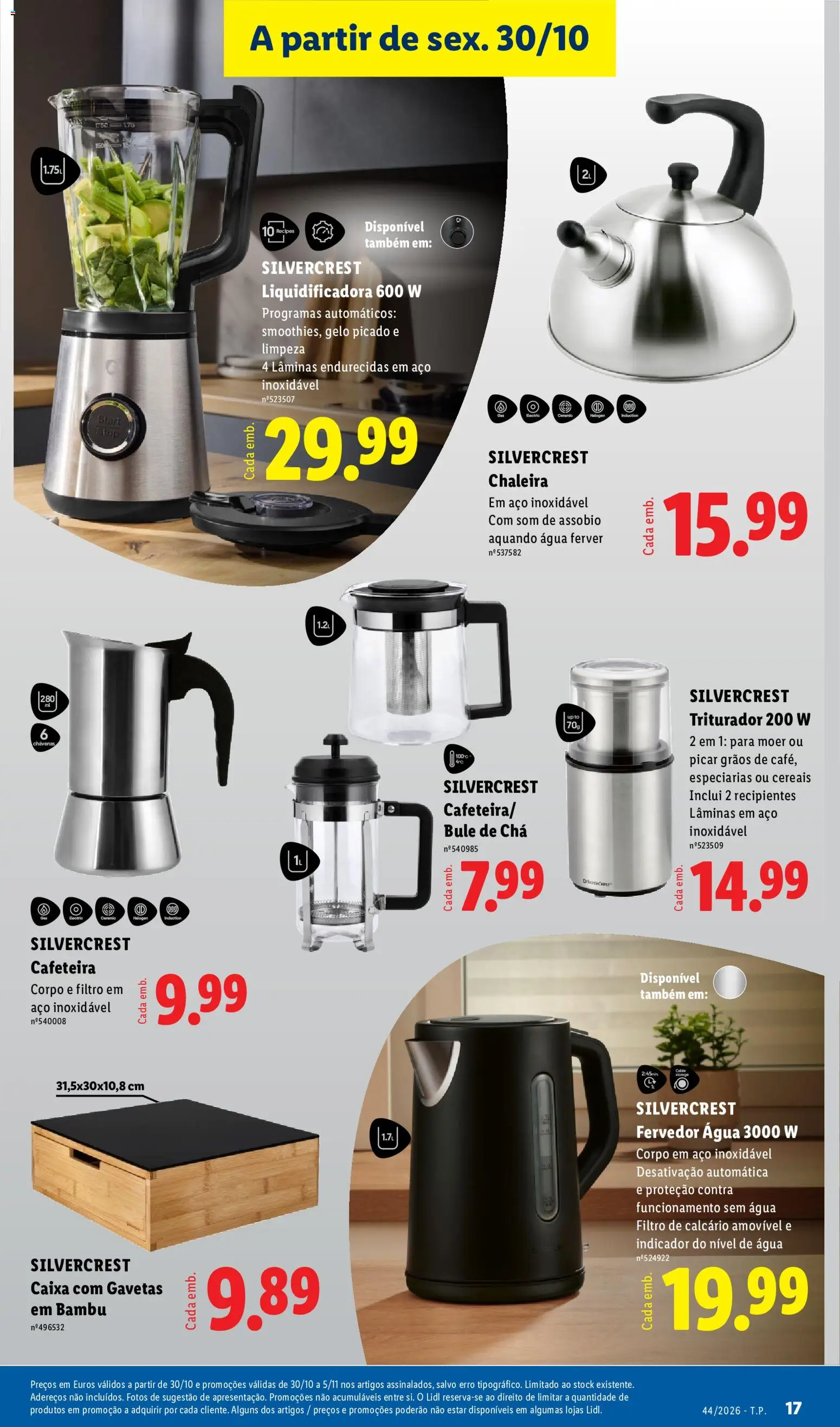 Lidl Promoções Fim de Semana │ válido de 30/10/2026 | Página: 17 | Produtos: Agua, Especiarias, Chaleira, Chá