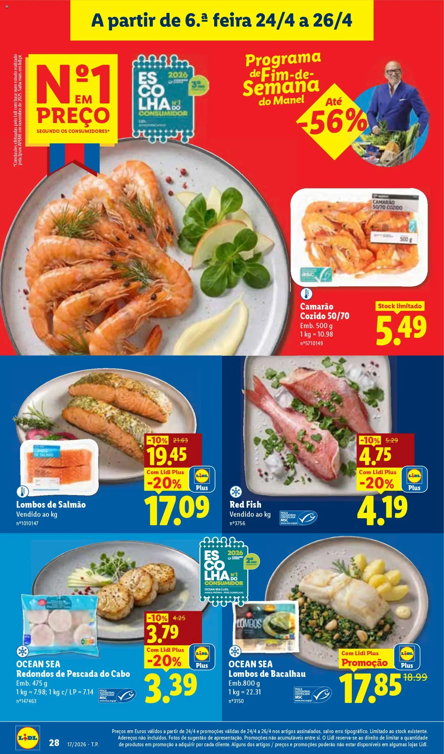 Lidl folheto │ válido de 20.04.2026 | Página: 28 | Produtos: Cabo, Bacalhau, Camarão, Peixe