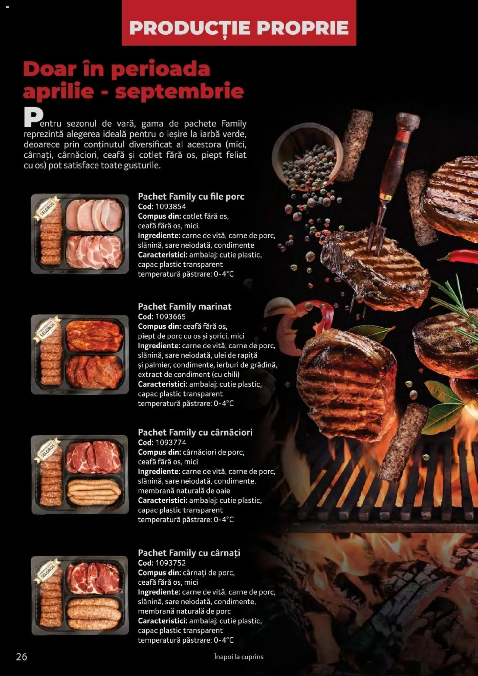 Noul catalog Selgros – valabil de la 25.03.2026 | Pagină: 26 | Produse: Piept de Porc, Ulei, Sare, Cârnați