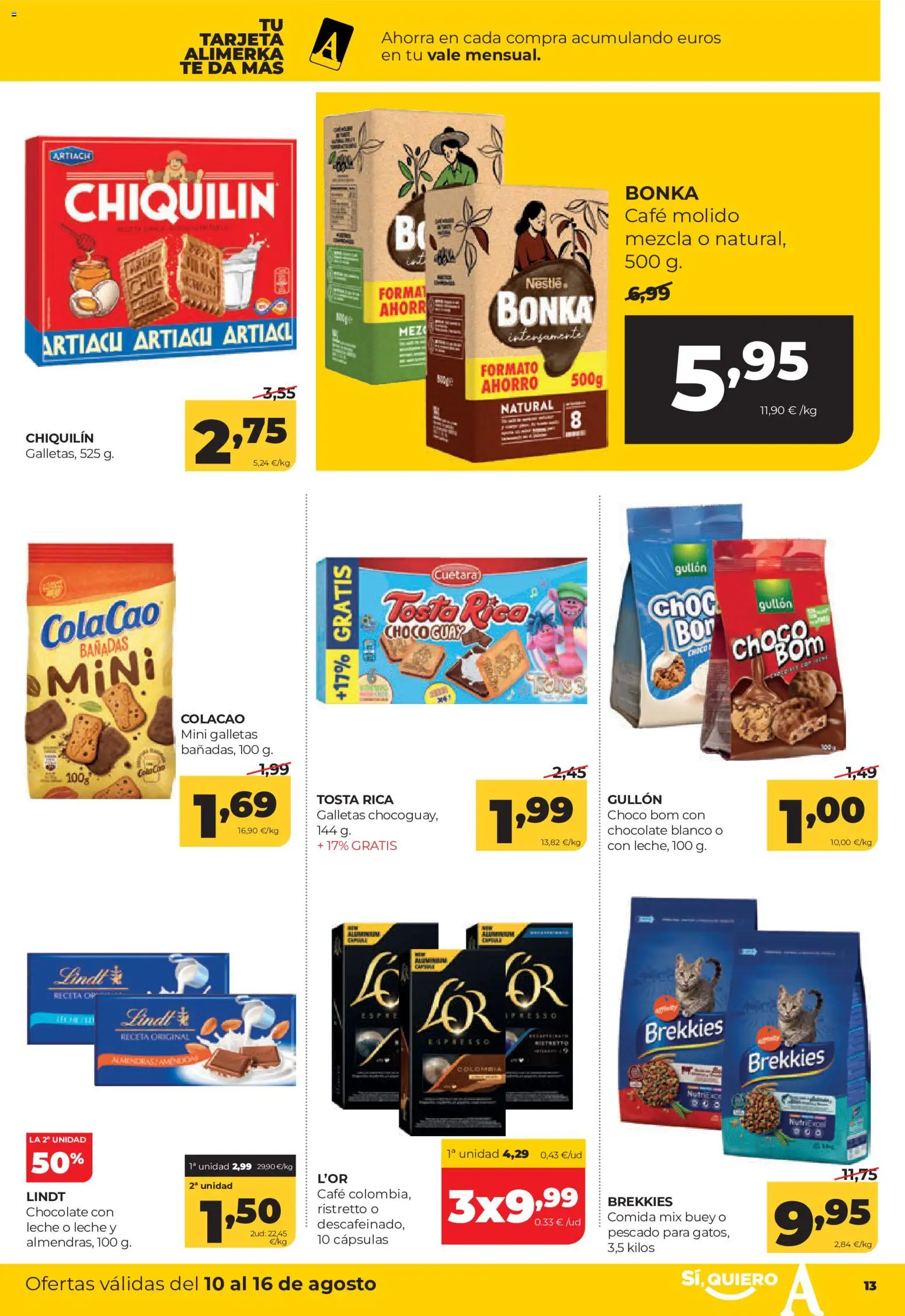 Alimerka folleto Castilla y León │ válido desde el 10/08/2026 | Página: 13 | Productos: Cápsulas, Leche, Chocolate, Lindt