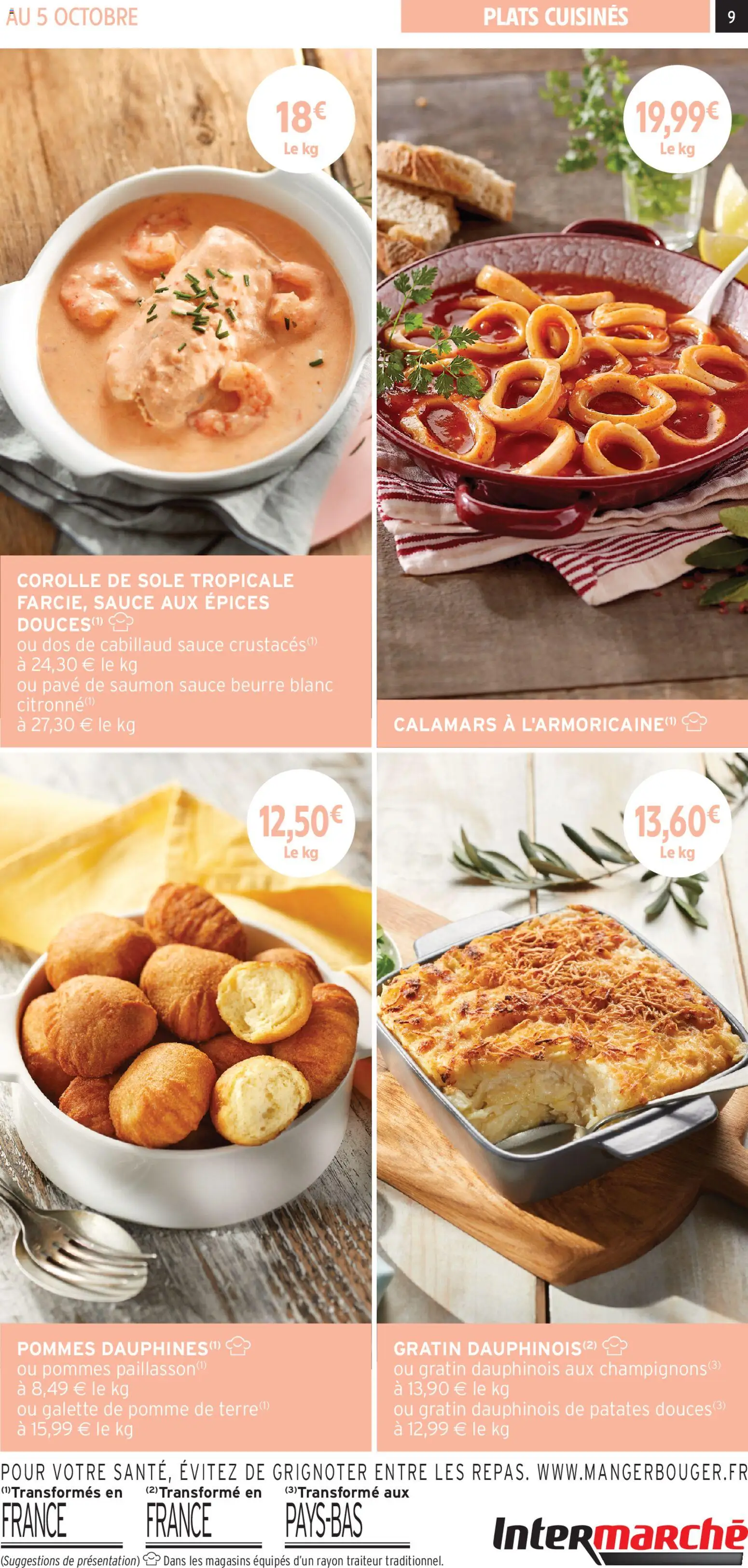 {H1} | Page: 9 | Produits: Pavé de saumon, Pomme, Pomme de terre, Beurre
