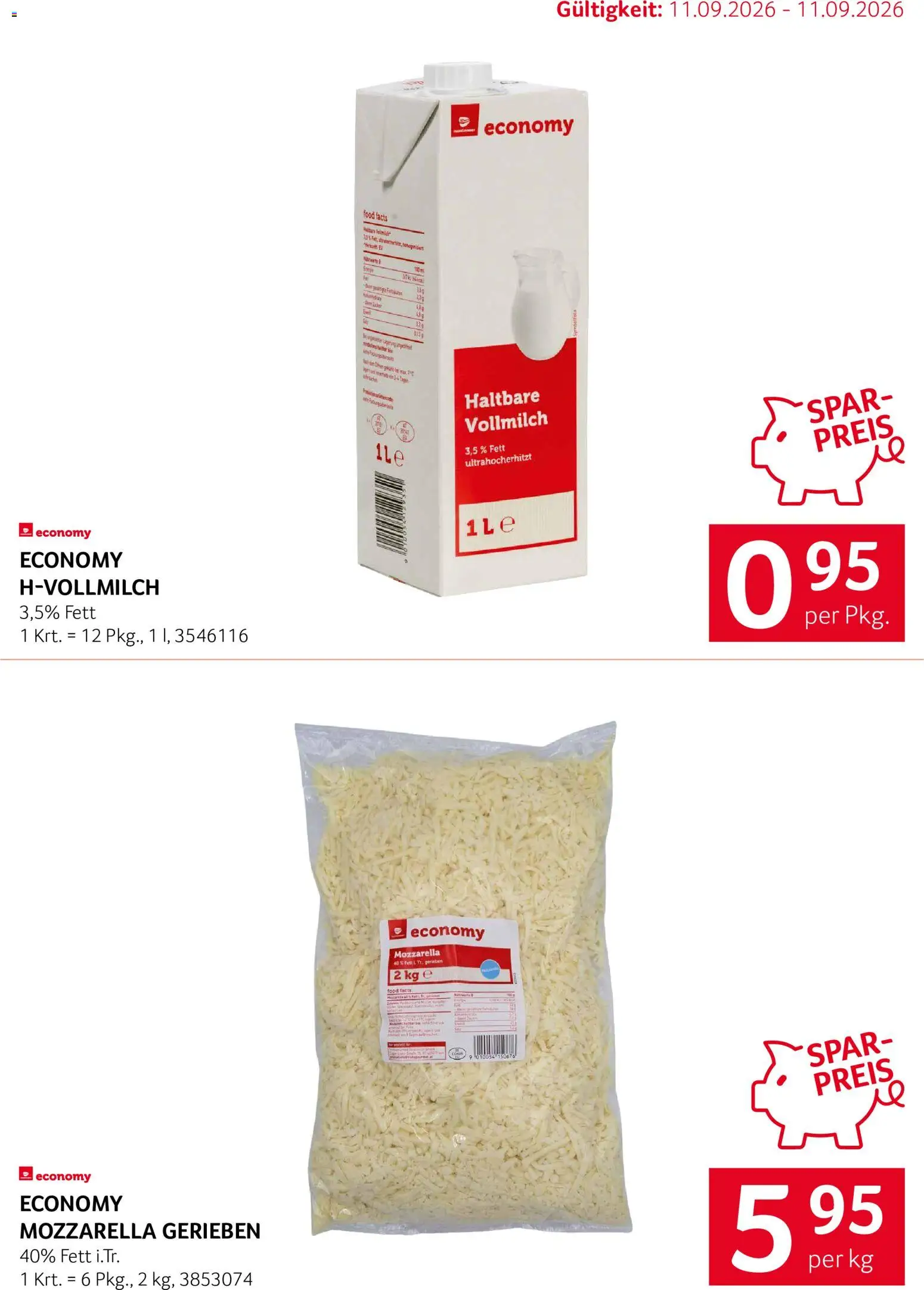 Transgourmet Spar Tage - 10% gültig ab 10.09.2026 | Seite: 5 | Produkte: Vollmilch