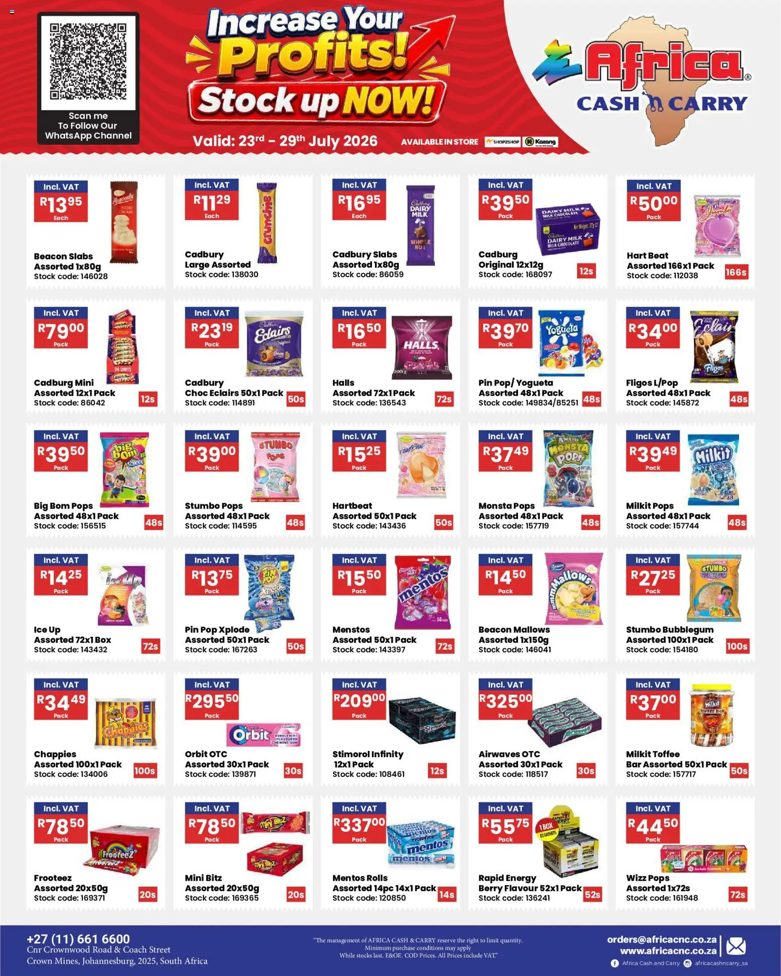 New Africa Cash & Carry catalogue – valid from 23/07/2026 | Page: 24 | Products: Box, Chocolate, Cream, Stock