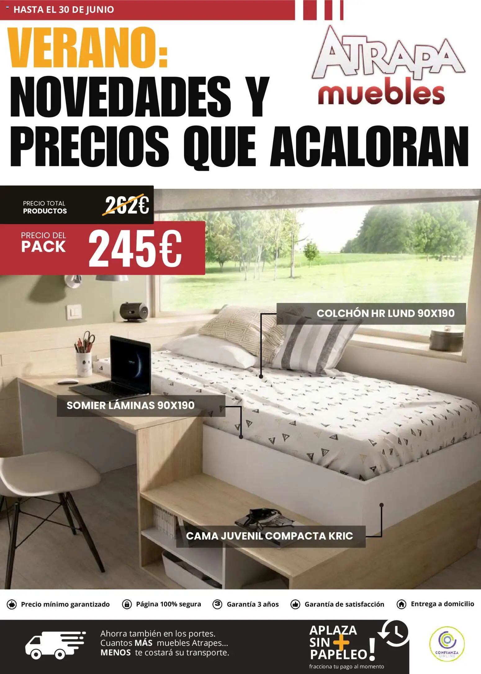 Atrapa Muebles folleto │ válido desde el 01.06.2026 | Página: 1 | Productos: Somier, Té, Muebles, Cama
