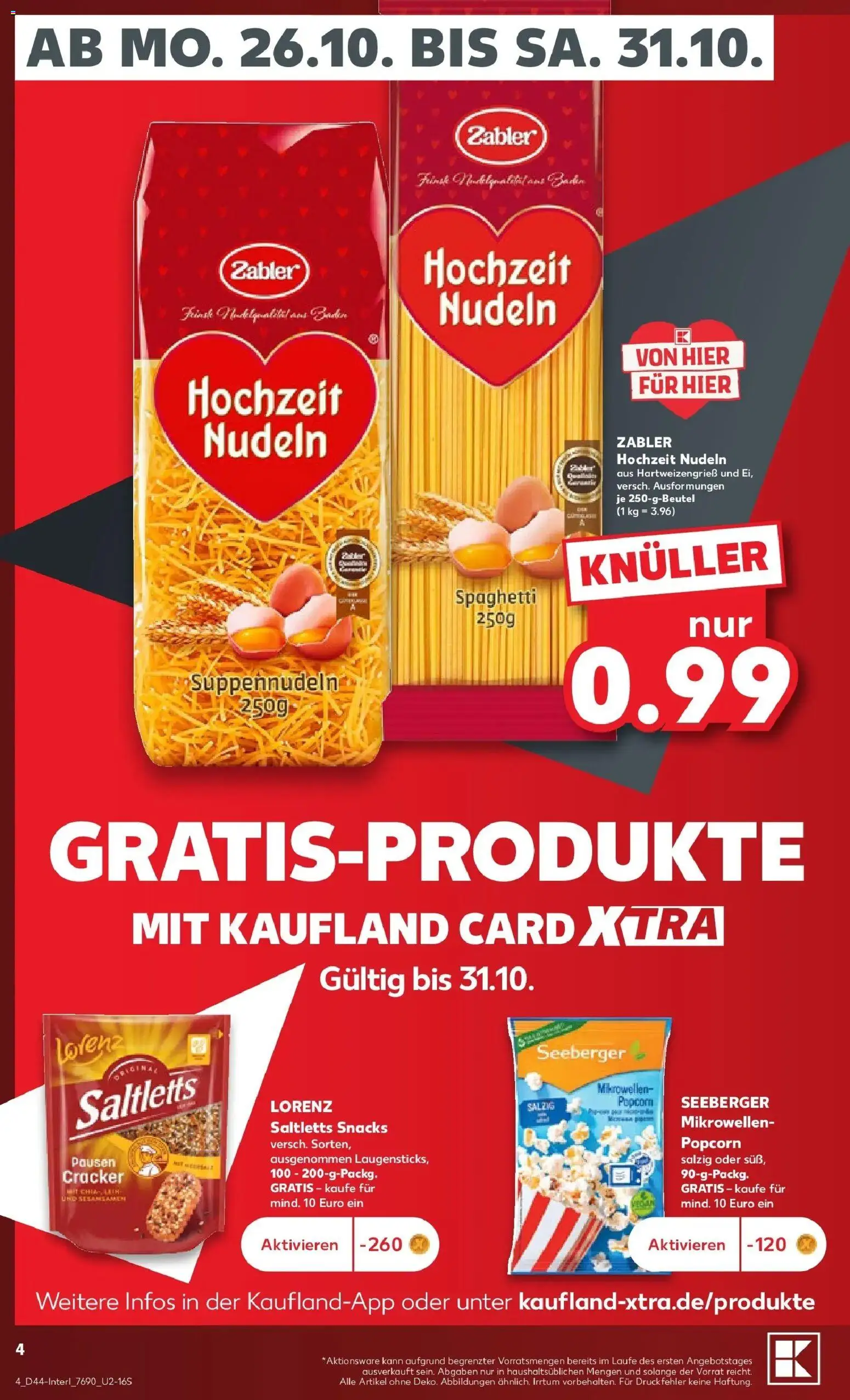 Prospekt Kaufland ab 26.10.2026 » Angebote Online zum Blättern | Seite: 8 | Produkte: Spaghetti, Nudeln, Popcorn, Sesamsamen