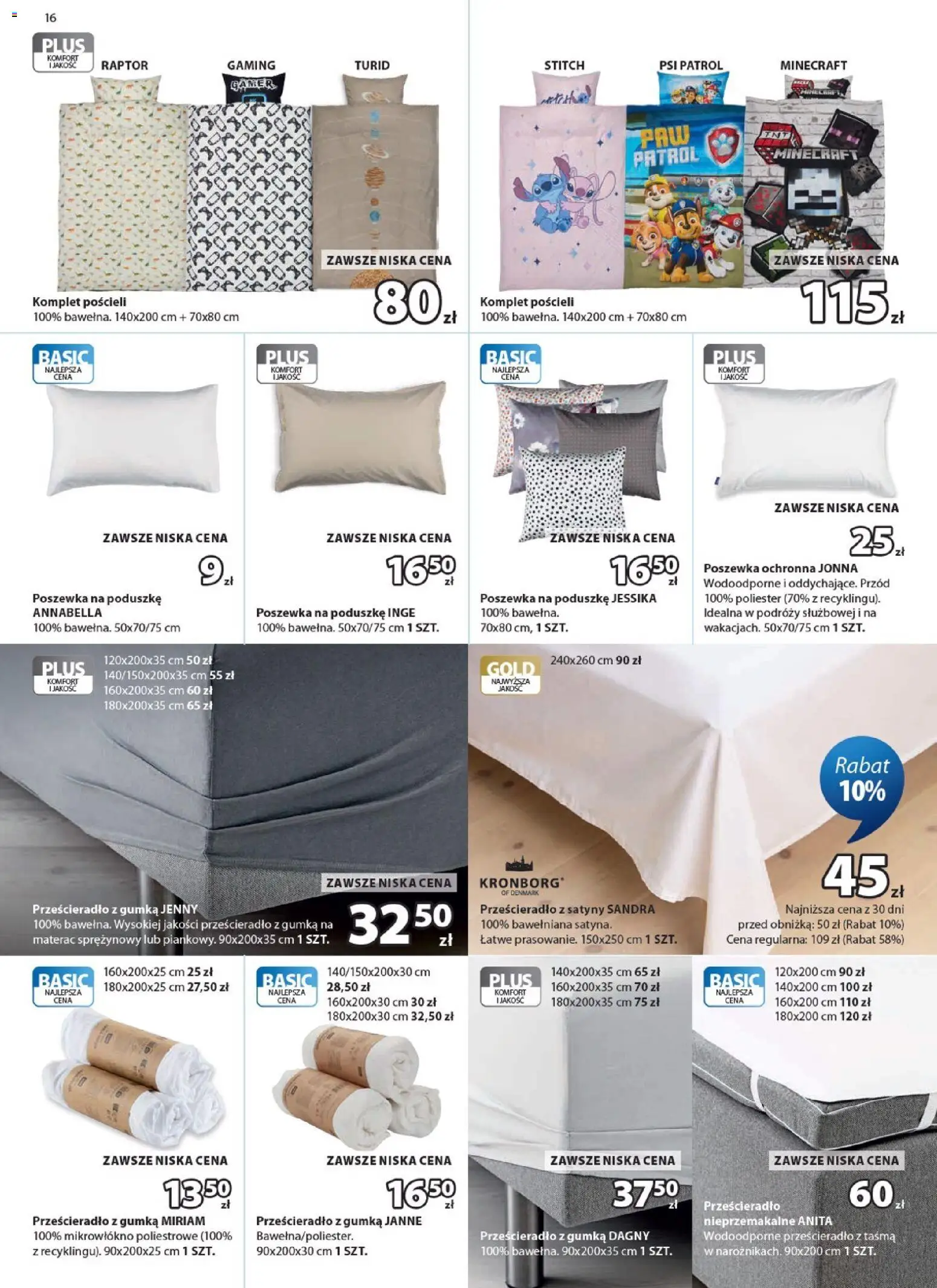 JYSK gazetka od 21.10.2026 | Strona: 16 | Produkty: Materac, Prześcieradło, Prześcieradło z gumką
