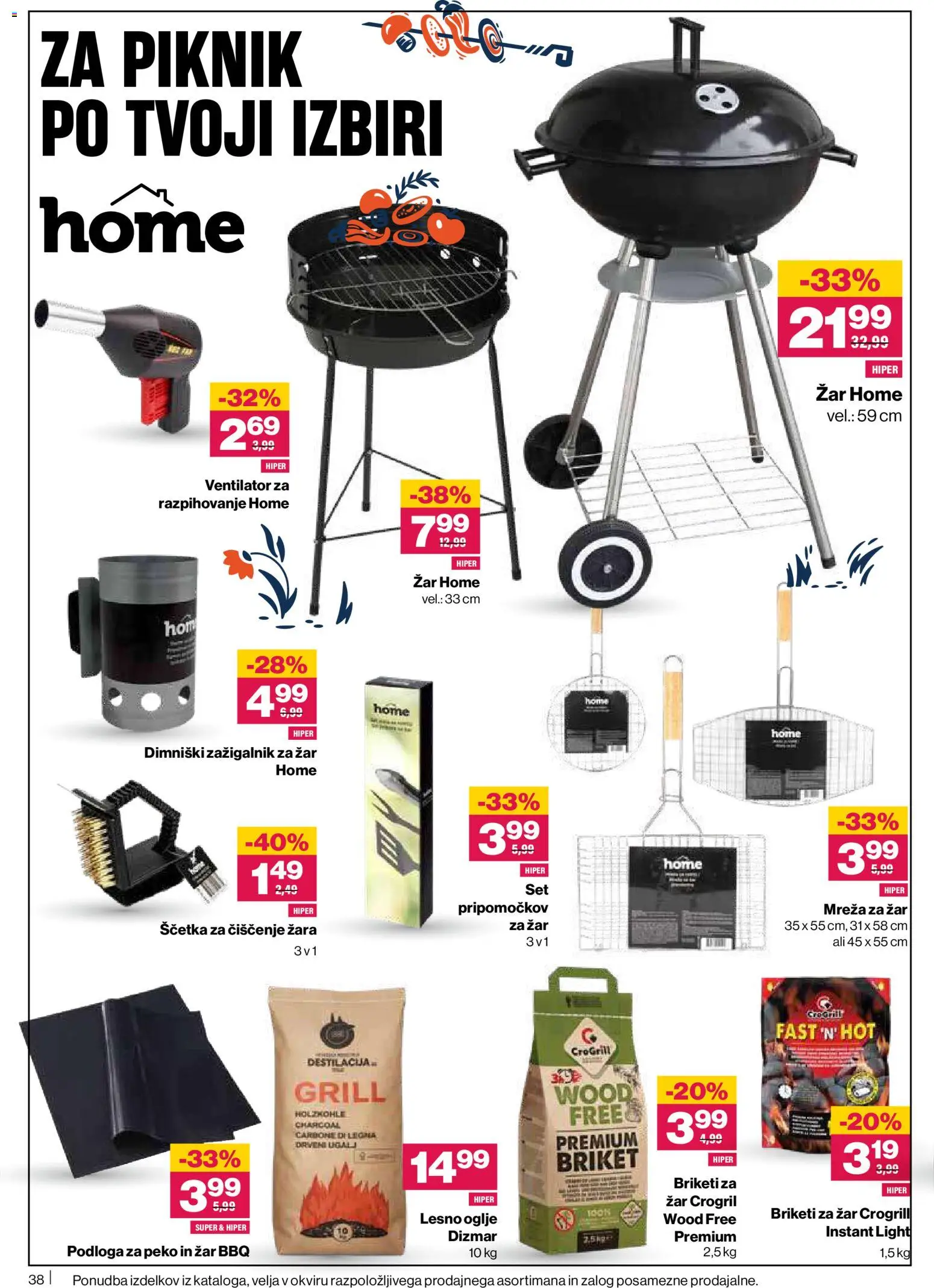 Novi Mercator katalog ponudbe – veljaven od 28.05.2026 | Stran: 38 | Izdelki: Zar, Ventilator, Podloga, Grill