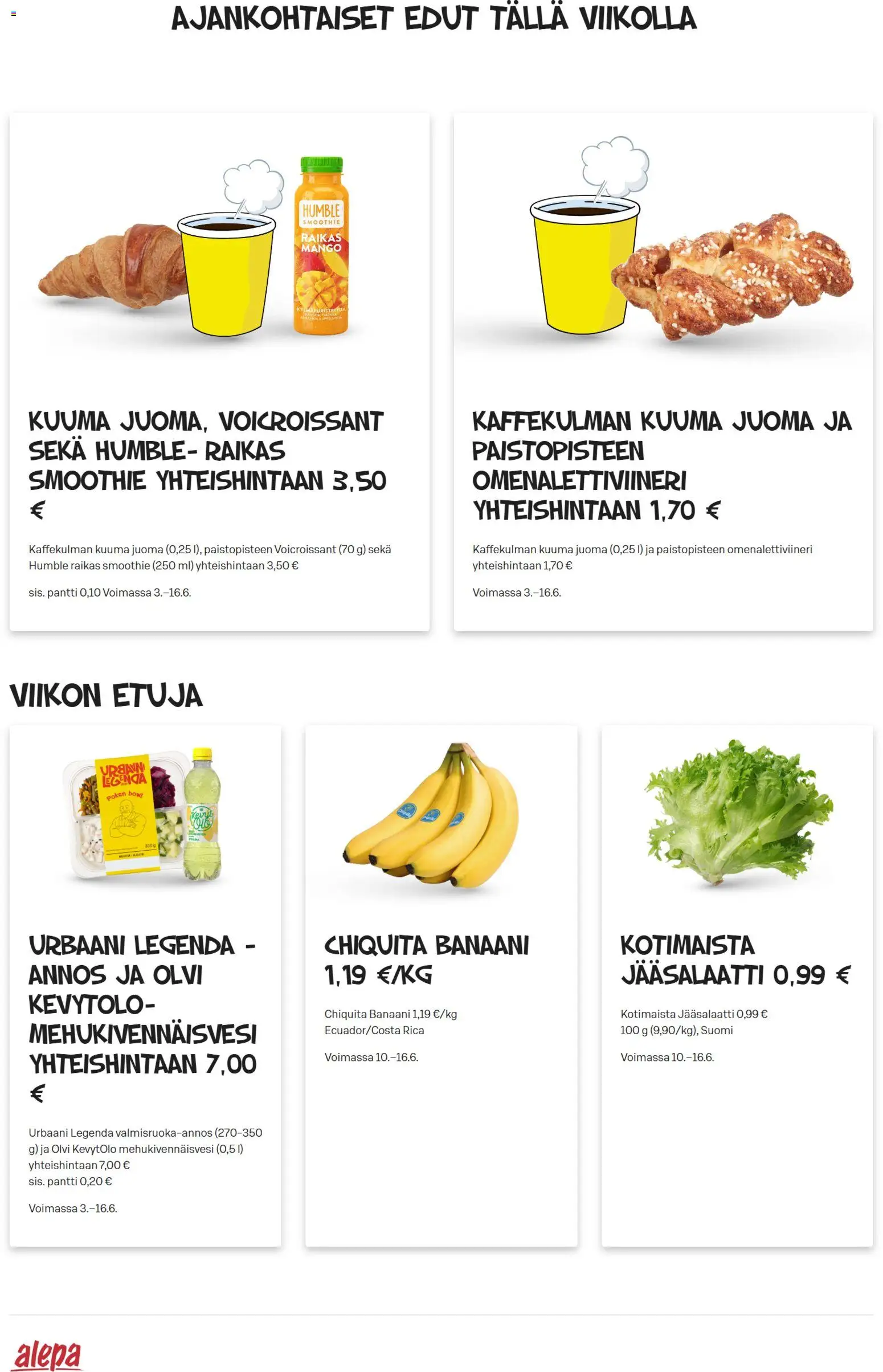 Alepa tarjoukset – voimassa 10.06.2026 alkaen | Sivu: 1 | Tuotteet: Mango