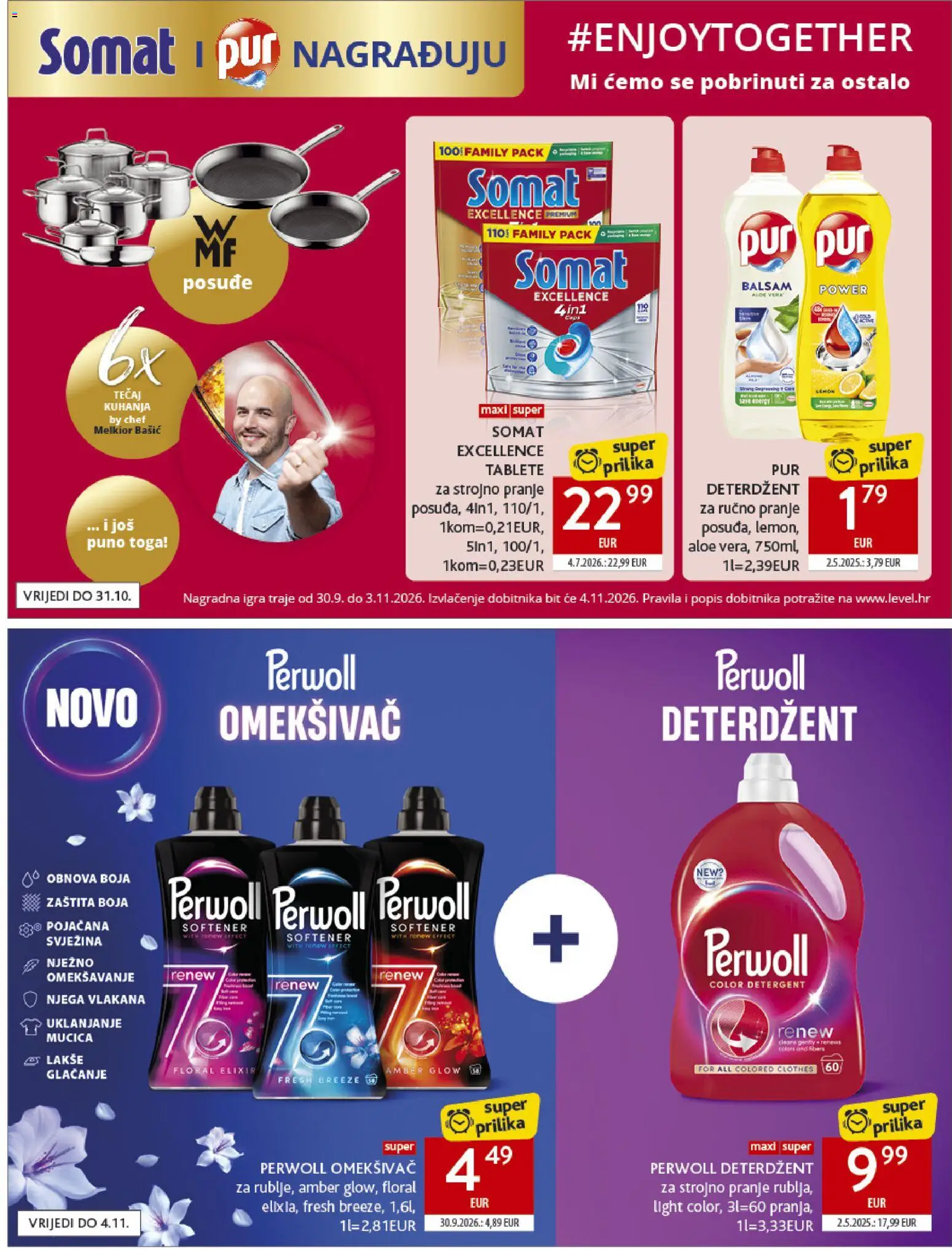Konzum katalog | vrijedi od 14.10.2026 | Stranica: 54 | Proizvodi: Deterdžent, Somat, Posuđe, Perwoll