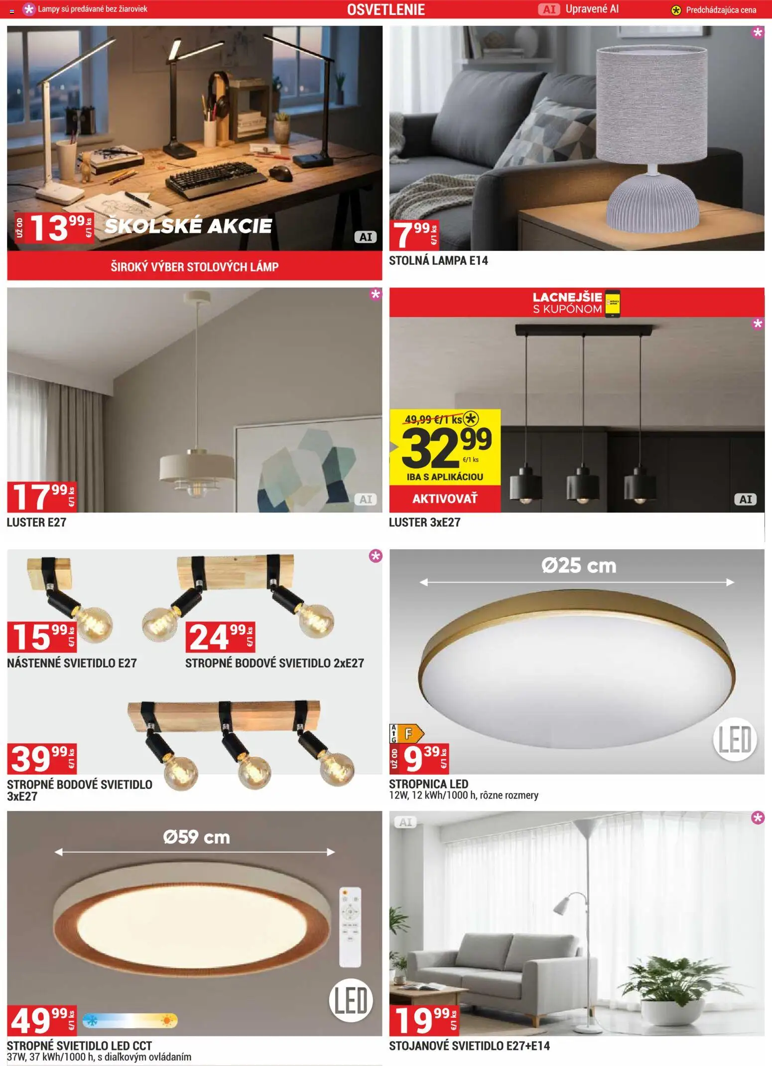 Nové Merkury Market akcie – leták je platný od 01.09.2026 | Strana: 10 | Produkty: Osvetlenie, Lampa, Nástenné svietidlo, Stropné svietidlo