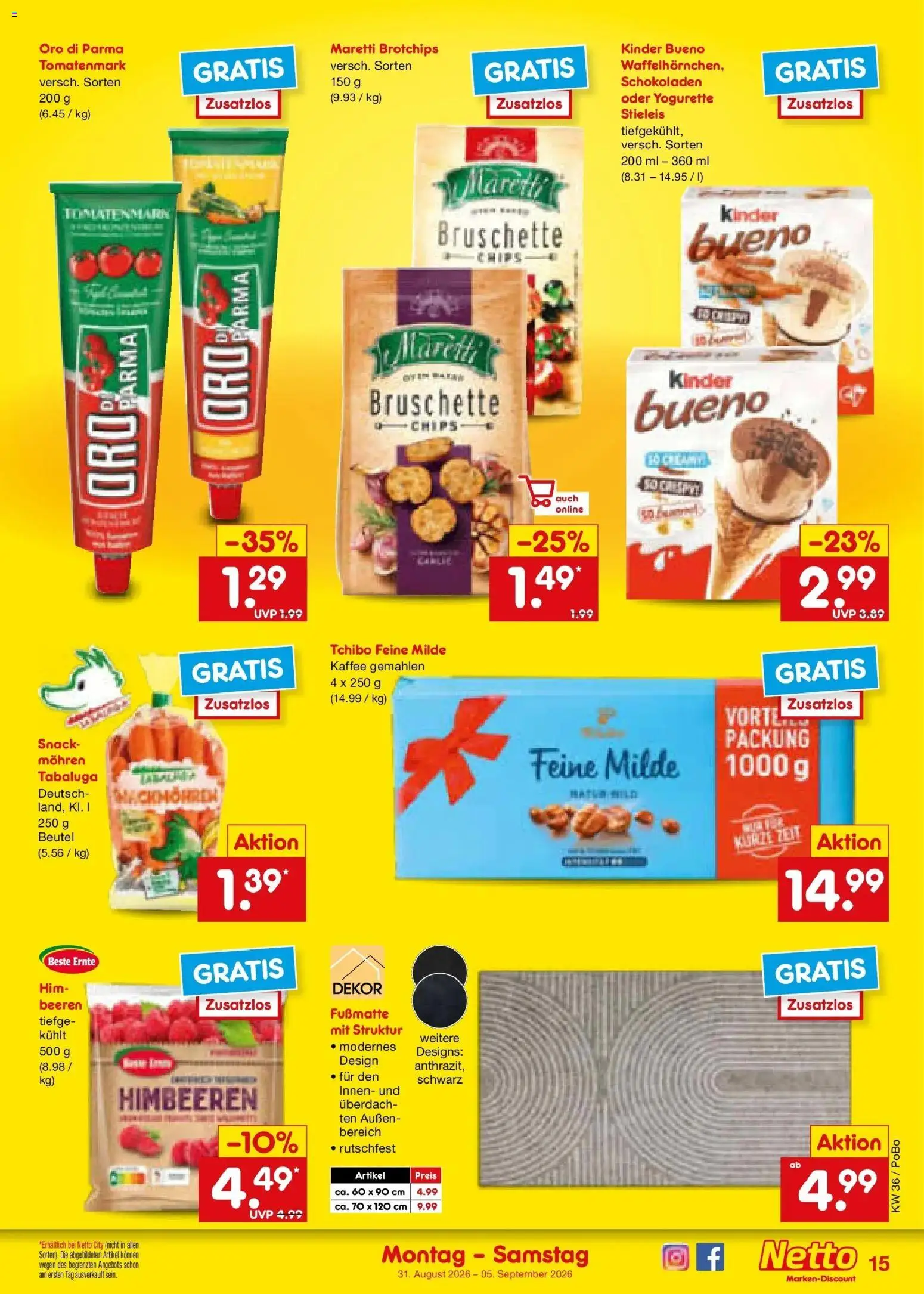 Netto Marken-Discount Prospekt Selb (ab 31.08.2026) » Angebote | Seite: 19 | Produkte: Himbeeren, Kaffee, Oro di parma, Mohren