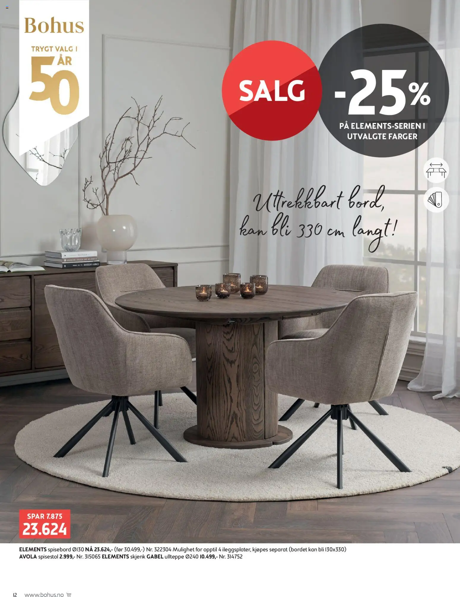 {H1} | Side: 12 | Produkter: Spisebord, Spisestol