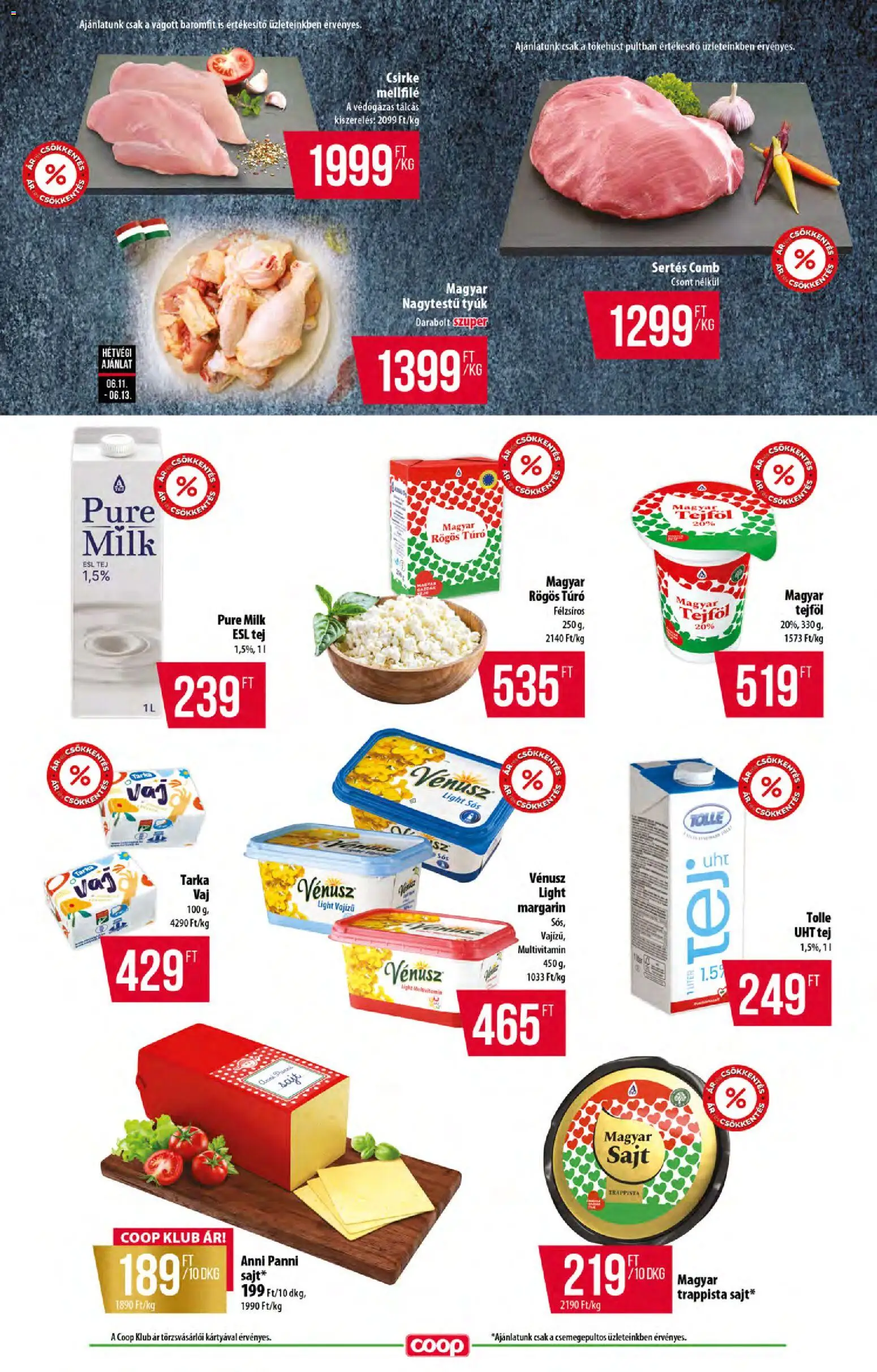 COOP akciós ujság - amely érvényes a következő dátumtól: 11.06.2026 | Oldal: 3 | Termékek: Margarin, Tej, Tejföl, Multivitamin