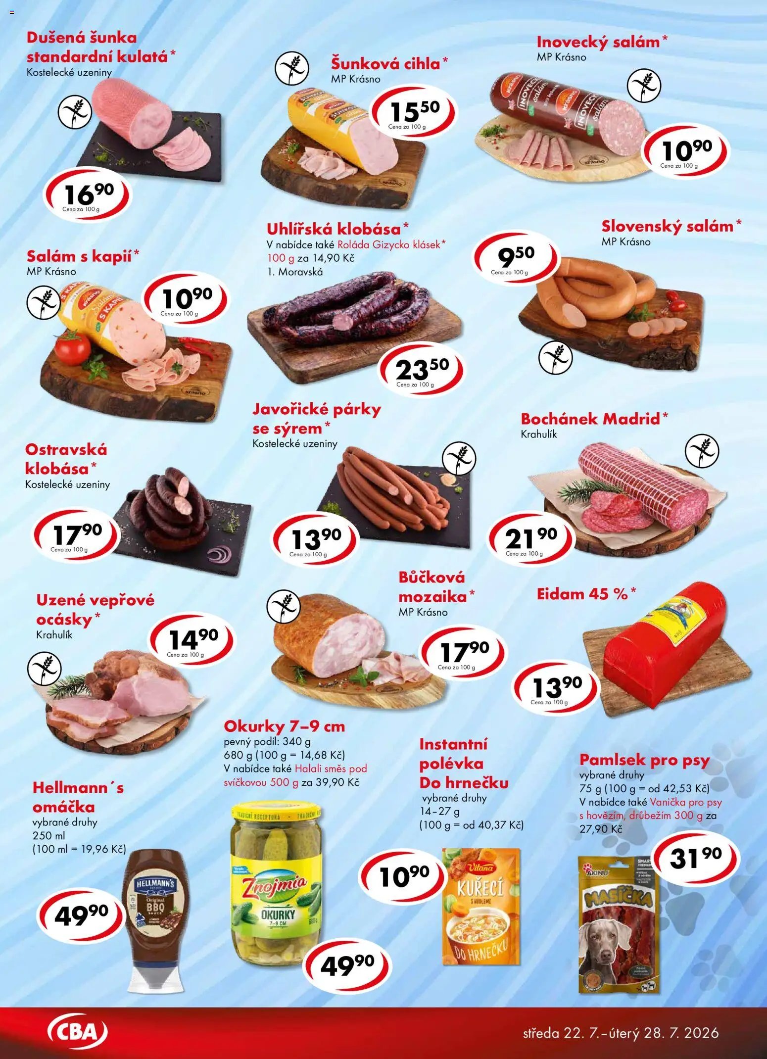 CBA leták - Premium od 22.07.2026 | Strana: 3 | Produkty: Salám, Párky, Uzeniny, Hellmann's