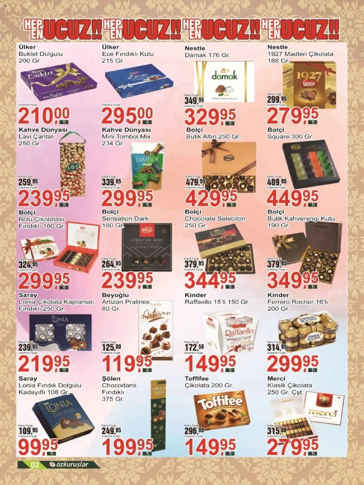 Özkuruşlar Katalog - 21.05.2026 tarihinden itibaren geçerlidir | Sayfa: 2 | Ürünler: Kutu, Kahve, Çikolata, Fındık
