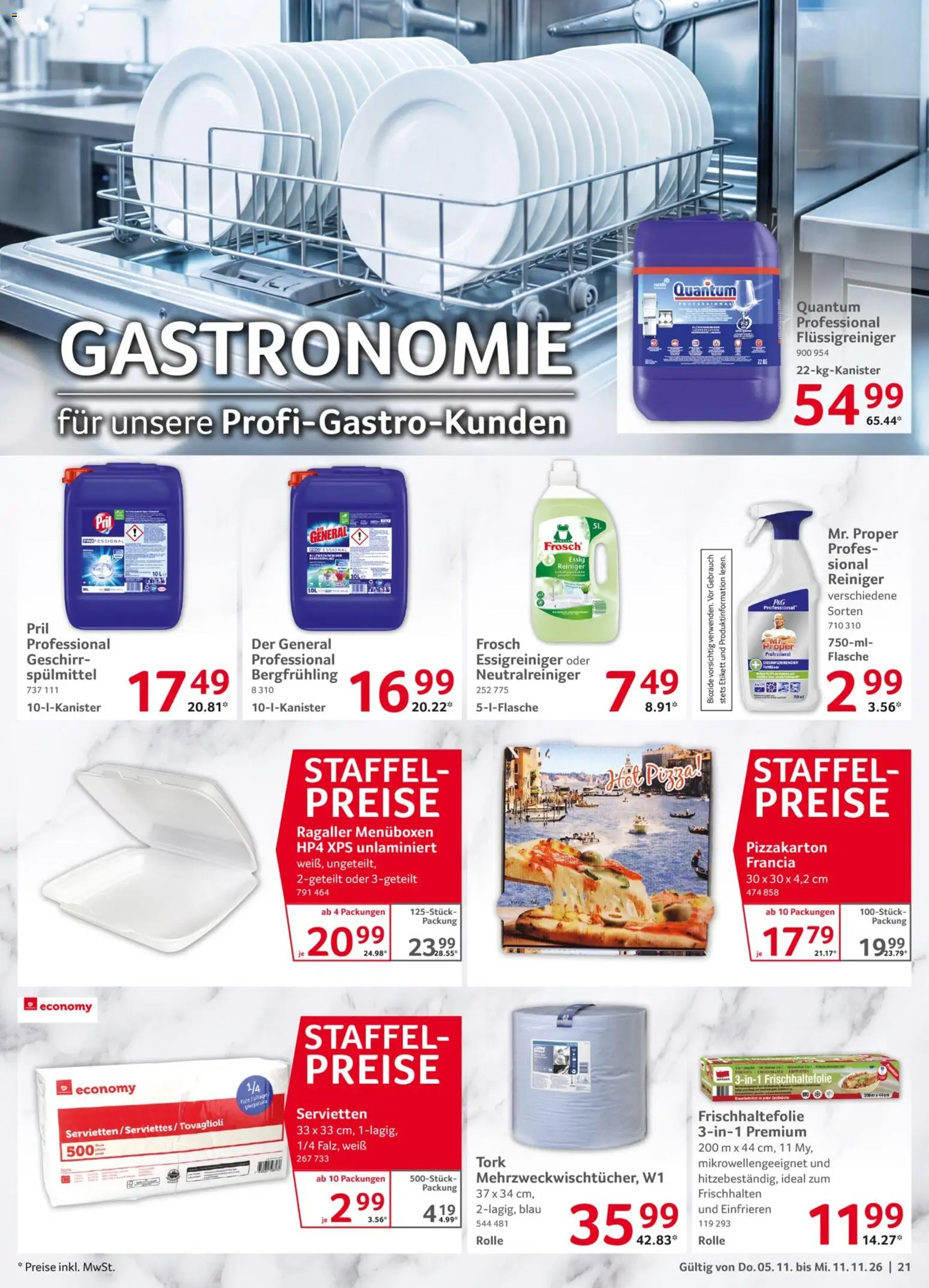 Selgros Prospekt – gültig ab 05.11.2026 | Seite: 21 | Produkte: Essig, Pril