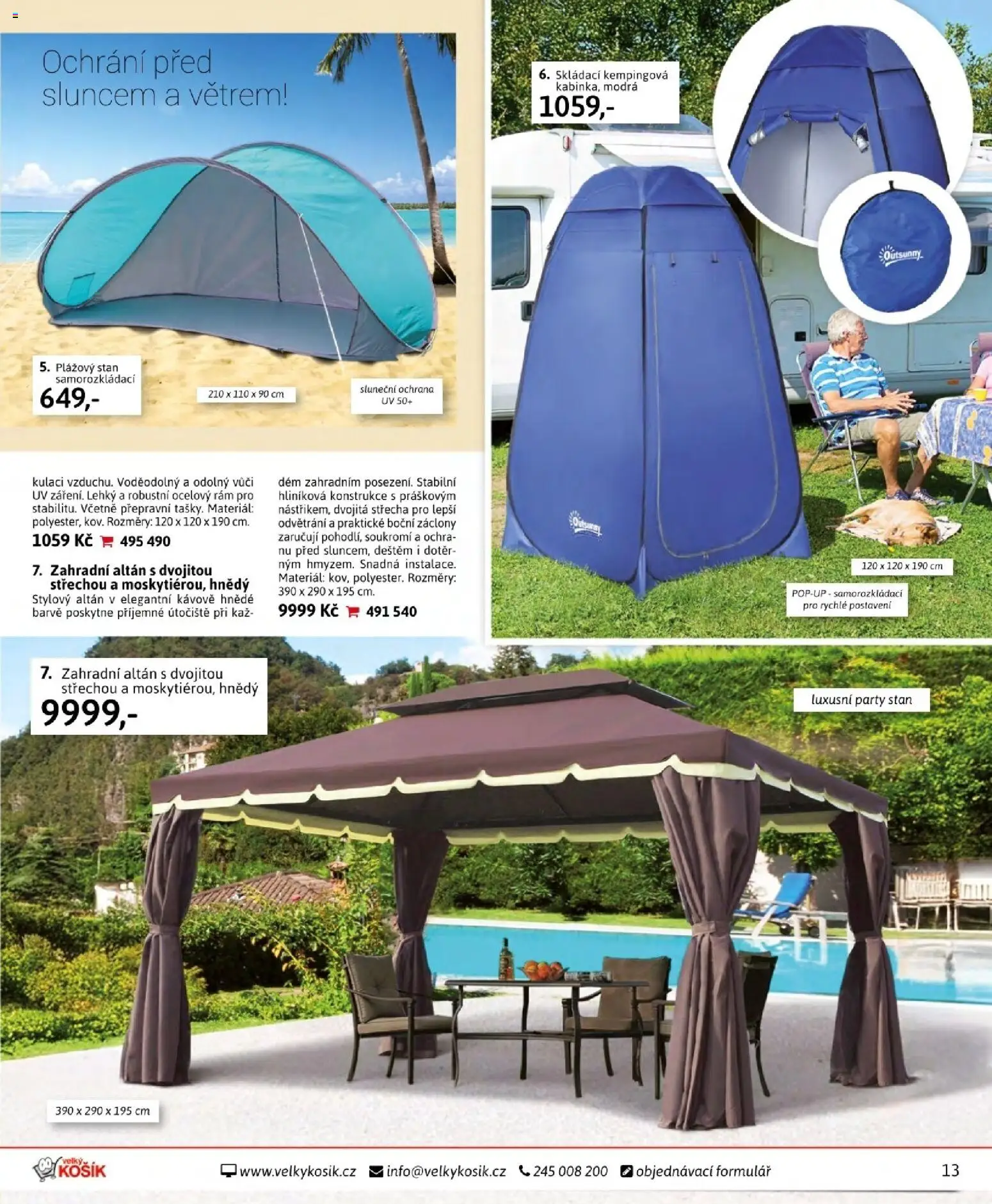 Velký Košík katalog květen 2026 od 01.05.2026 | Strana: 13 | Produkty: Záclony, Altán, Stan, Párty stan