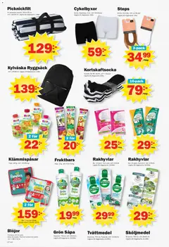 Pekås erbjudanden - Förhandsvisning av reklamblad från butik Pekås aktuell från 29/06/2026 | Sida: 6 | Produkter: Tvättmedel, Cykelbyxor, Ryggsäck, Kylväska