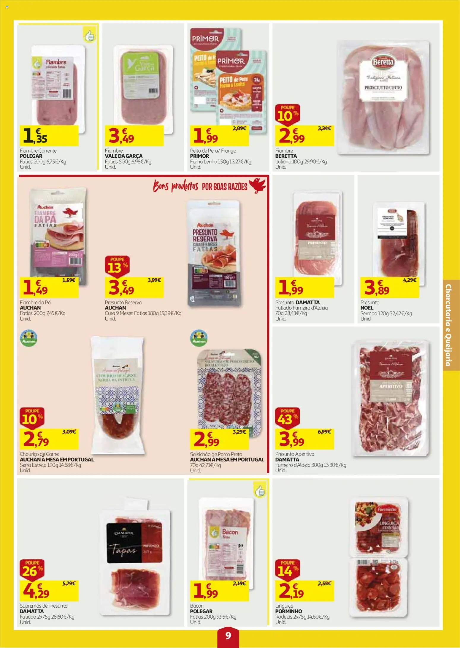 Auchan folheto │ válido de 27/08/2026 | Página: 9 | Produtos: Fiambre, Bacon, Presunto, Pá