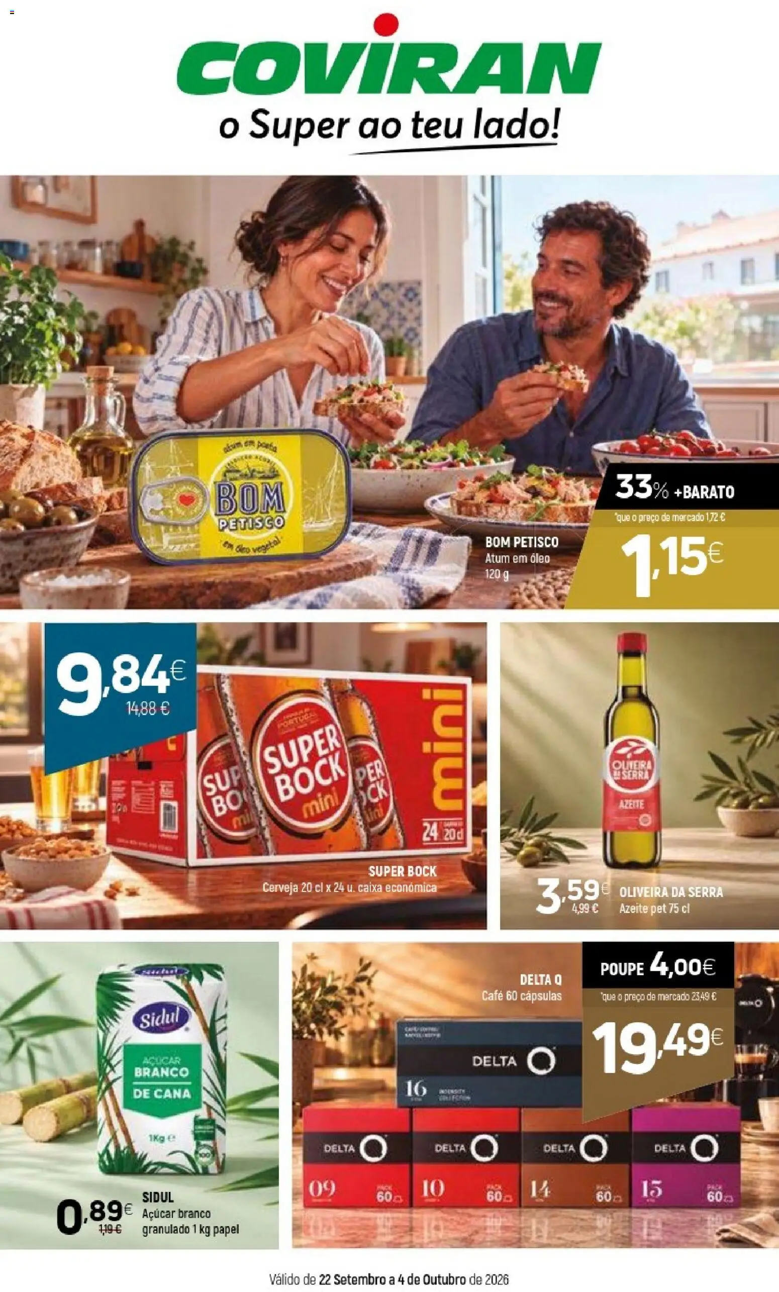 Coviran folheto │ válido de 22/09/2026 | Página: 1 | Produtos: Atum, Delta q, Caixa, Cerveja