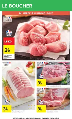 Carrefour - Prévisualisation de Porc : rouelle de jambon à rôtir, Le kg valide à partir de 24/08/2026 | Page: 24 | Produits: Porc rouelle de jambon, Jambon, Porc