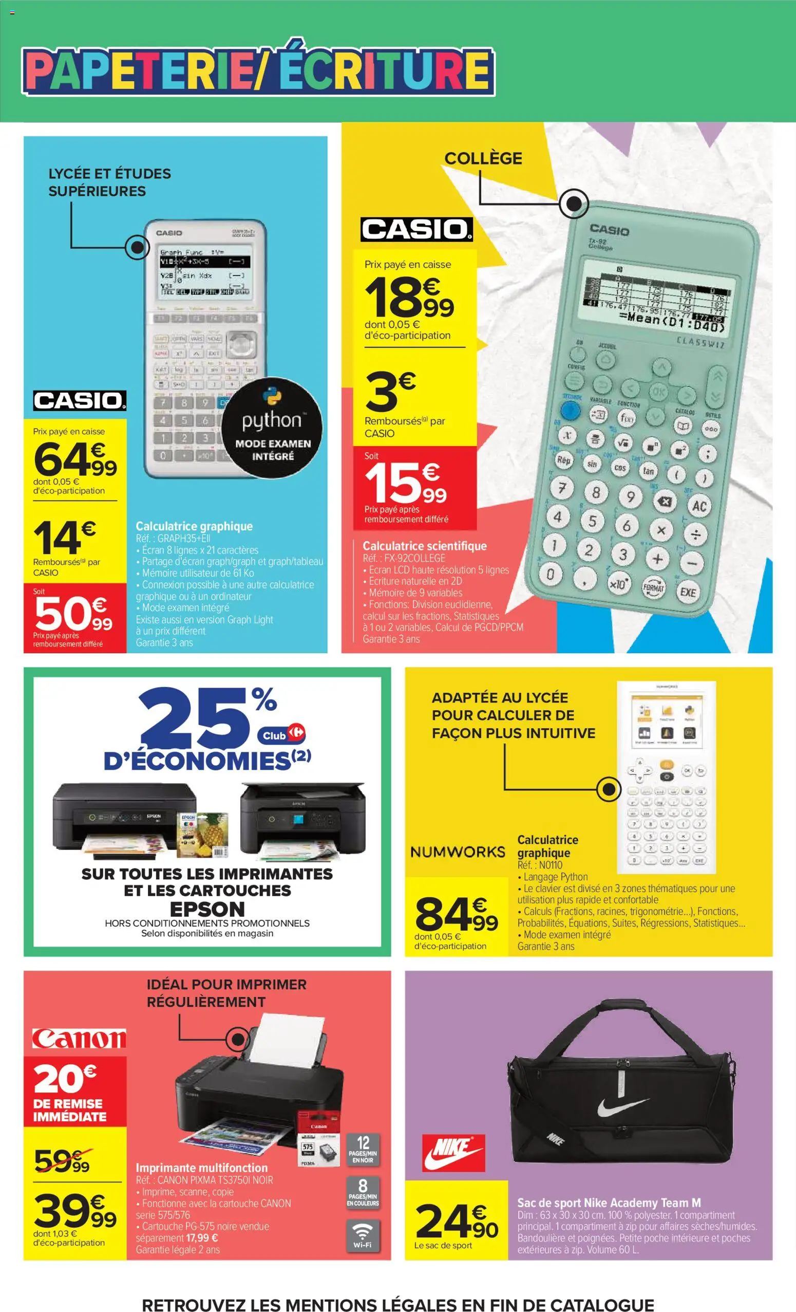 {H1} | Page: 66 | Produits: Ordinateur, Clavier, Calculatrice, Epson