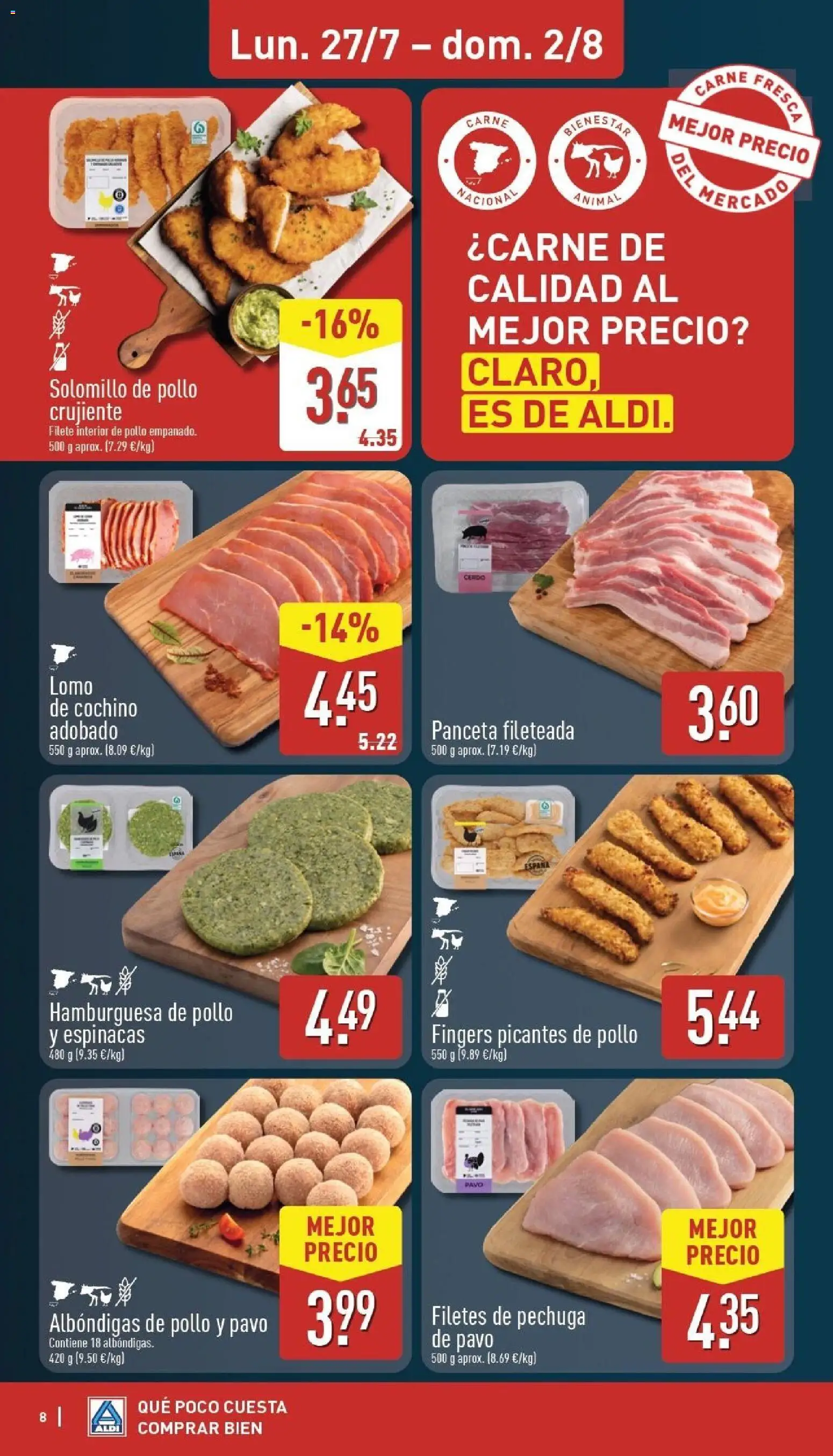 Aldi folleto Canarias │ válido desde el 27/07/2026 | Página: 8 | Productos: Ηλεκτρικός φούρνος, Cerdo, Πορσελάνη, Σοκολατούχο γάλα