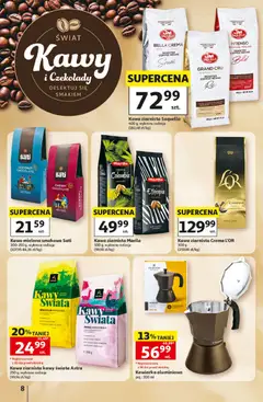 Pogląd oferty "Auchan gazetka - Hipermarket" - ważna od 29.10.2026 | Strona: 8 | Produkty: Czekolady, Kawa ziarnista, Kawiarka, Kawa mielona
