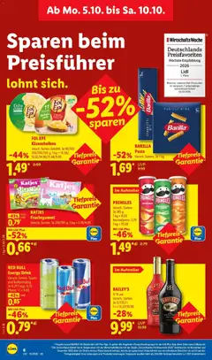 PRINGLES, Versch. Sorten. Je 185 g ab 05.10.2026 gültig | Seite: 16 | Produkte: Energy, Spaghetti, Paprika, Chips