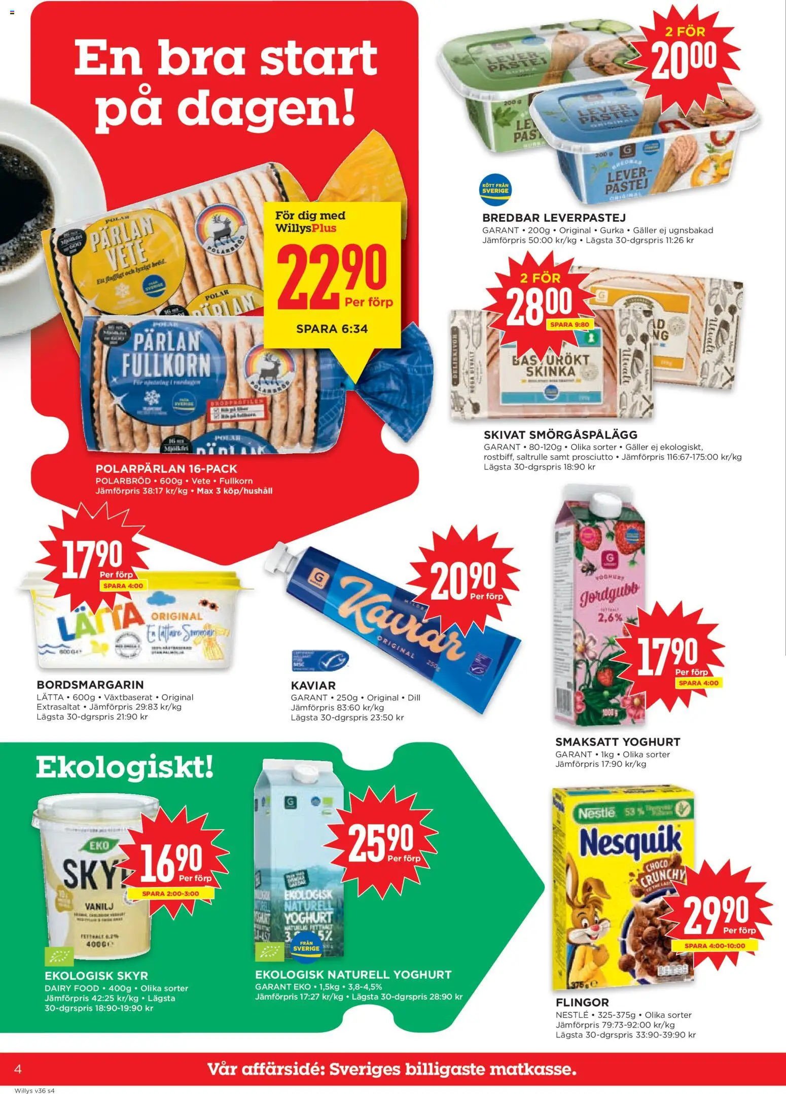 Willys reklamblad aktuell från 31/08/2026 | Sida: 4 | Produkter: Smörgåspålägg, Yoghurt, Prosciutto, Lever