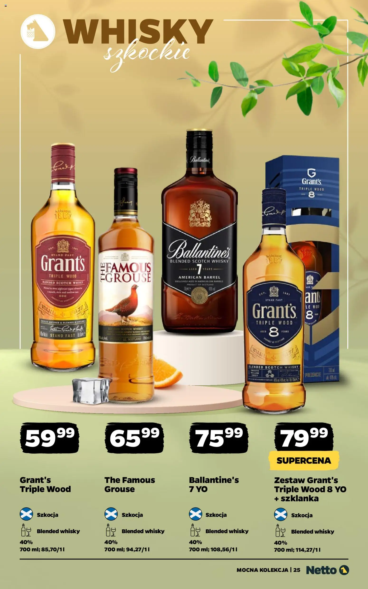 Netto gazetka - Alkohole mocne od 11.05.2026 | Strona: 25 | Produkty: Szklanka, Grant's, Whisky